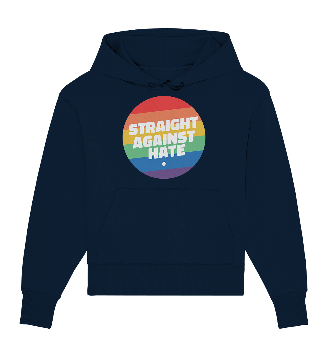 Straight Against Hate Badge - Organic Oversize Hoodie