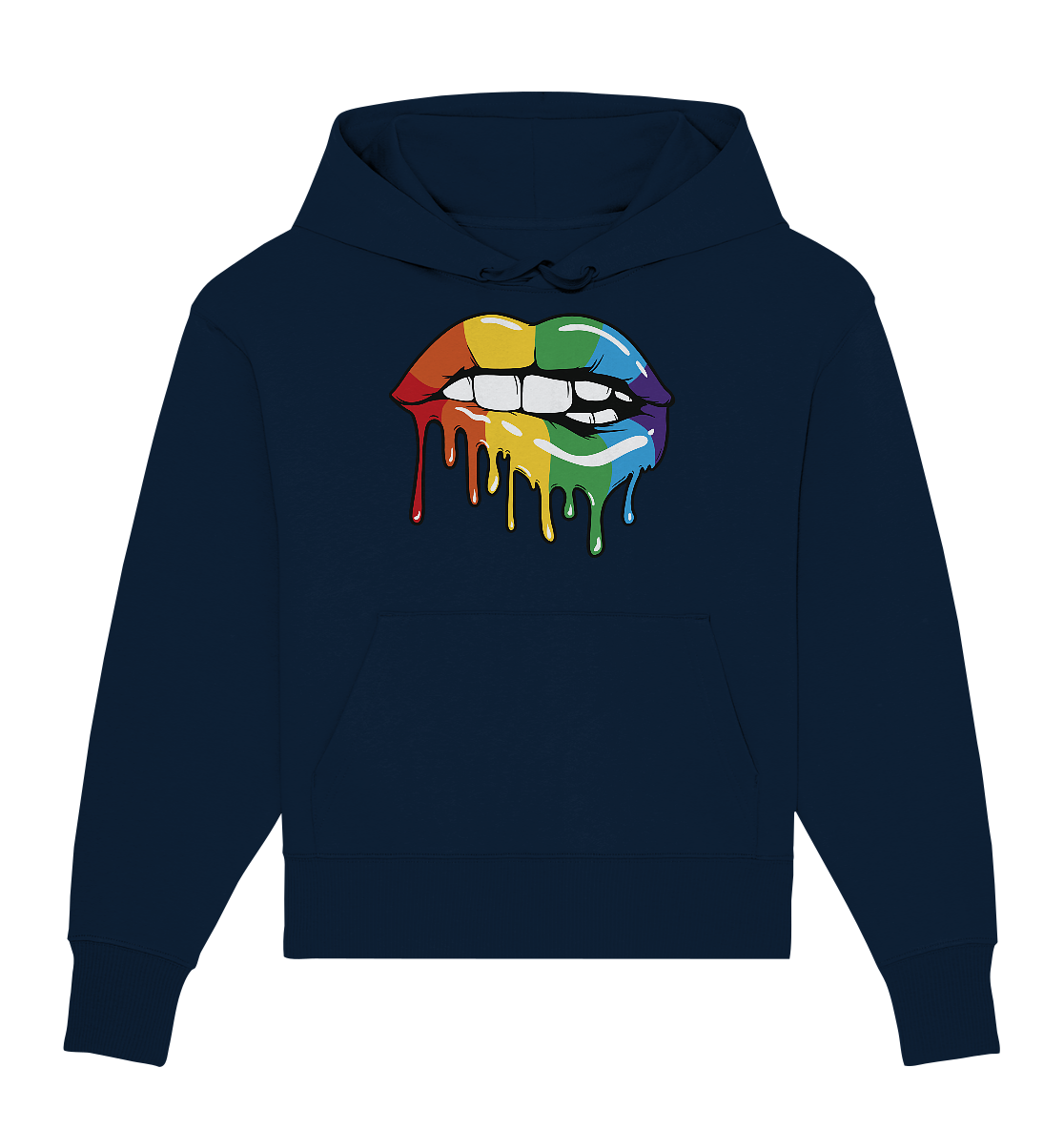 Regenbogen Lippen - Organic Oversize Hoodie