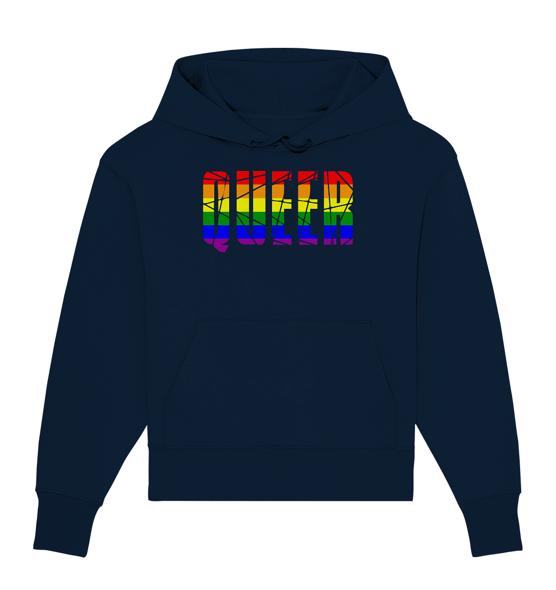 QUEER in Regenbogen Farben - Organic Oversize Hoodie