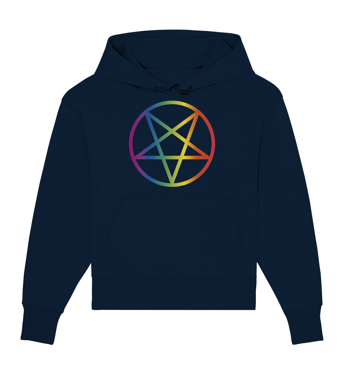 Regenbogen Pentagramm - Organic Oversize Hoodie