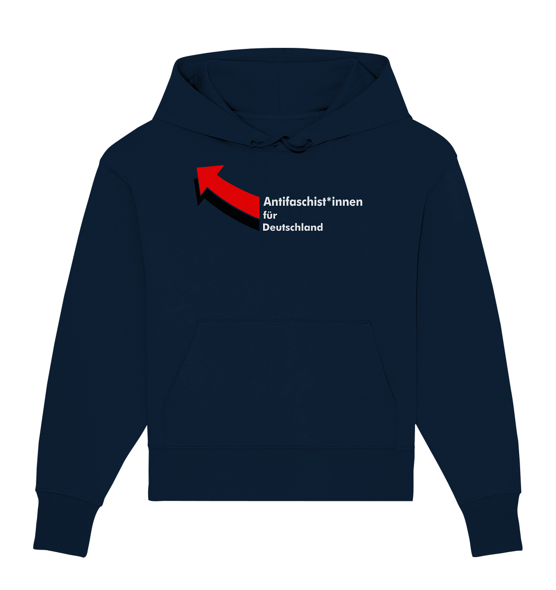 Antifaschist*innen für Deutschland (weiße Schrift) - Organic Oversize Hoodie