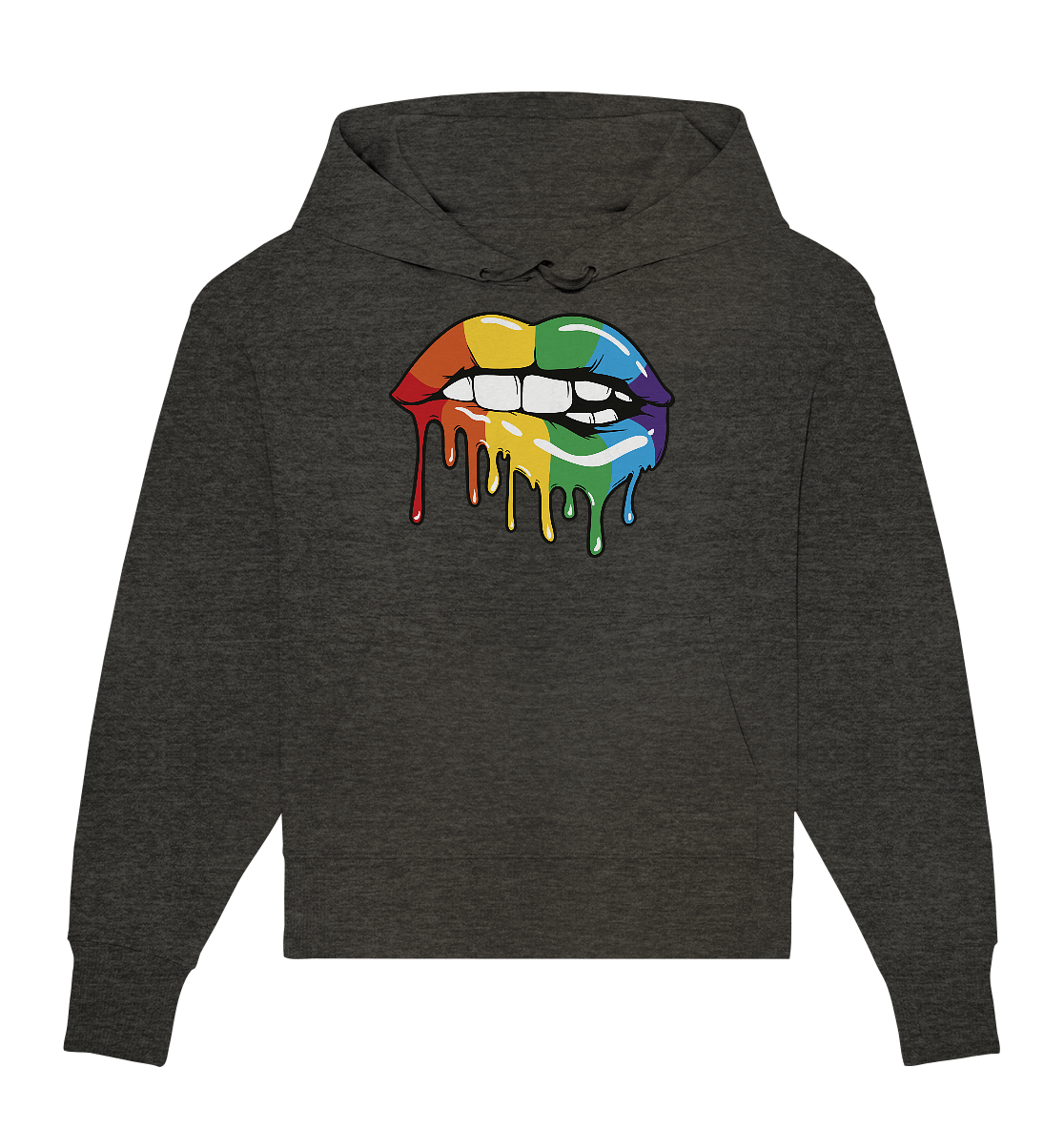 Regenbogen Lippen - Organic Oversize Hoodie