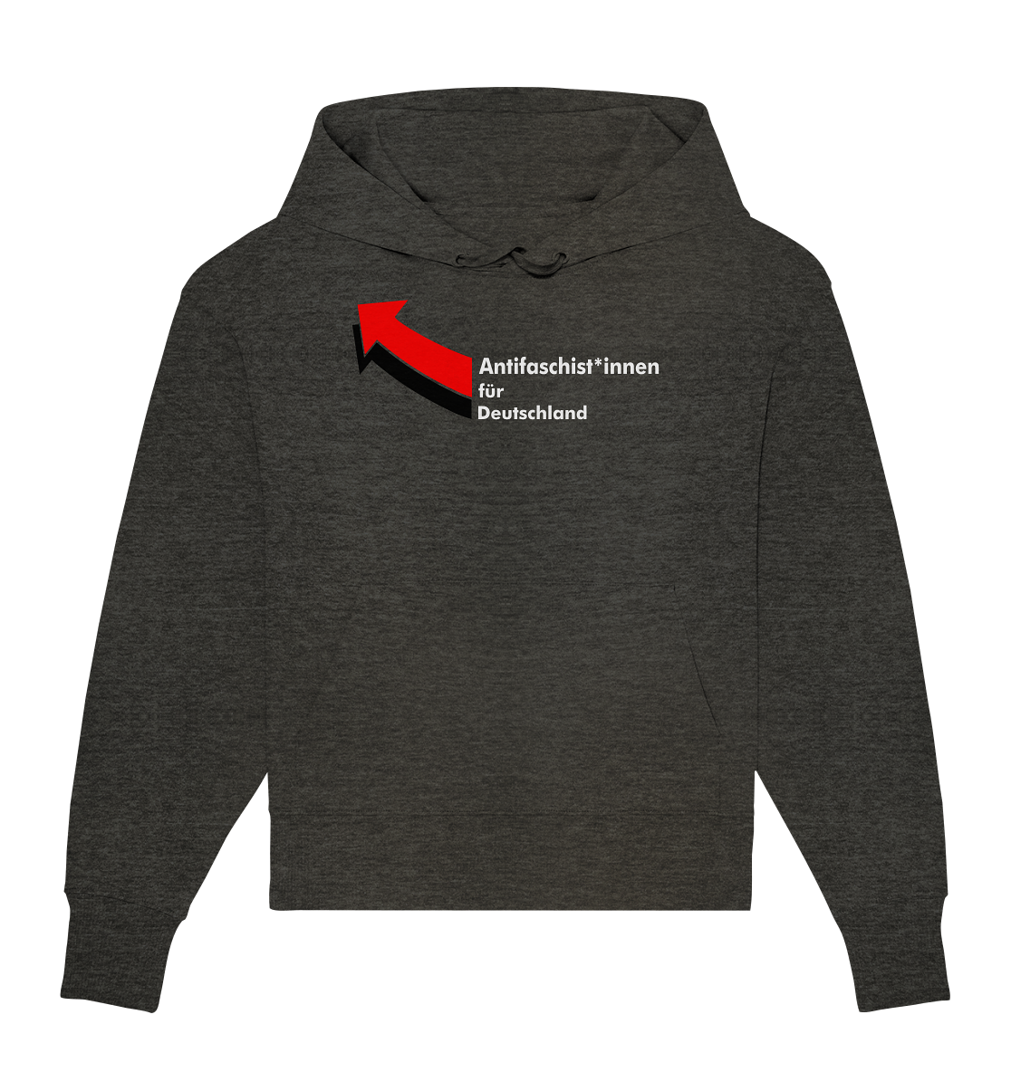 Antifaschist*innen für Deutschland (weiße Schrift) - Organic Oversize Hoodie