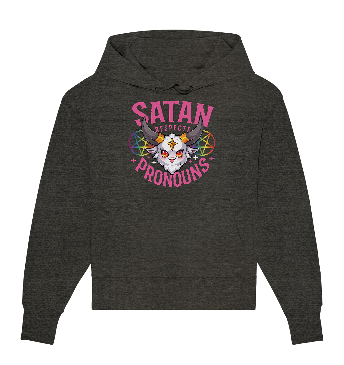 Satan Respects Pronouns - Organic Oversize Hoodie