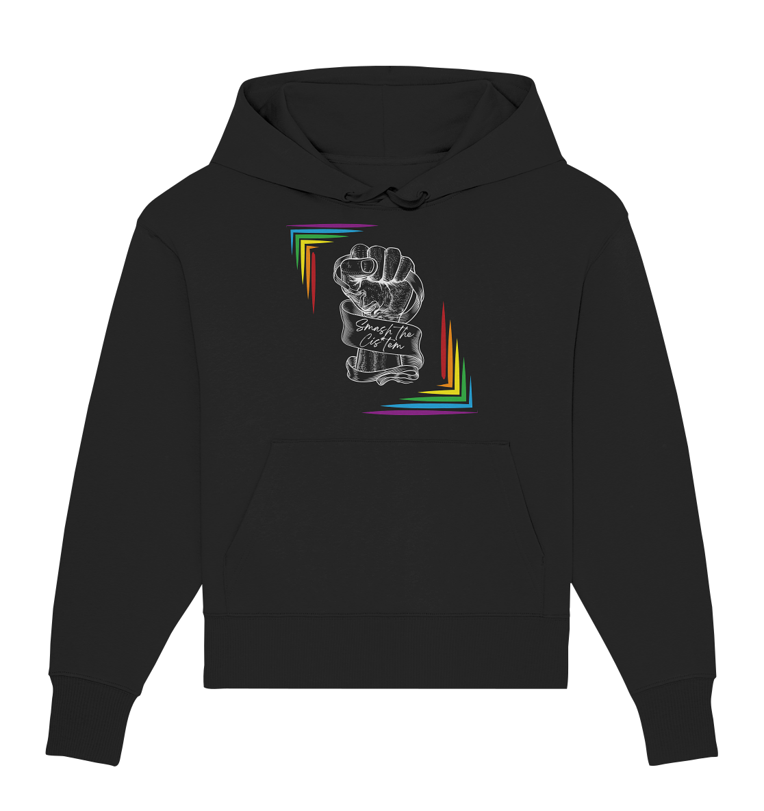 Smash The Cistem (weiße Schrift) - Organic Oversize Hoodie