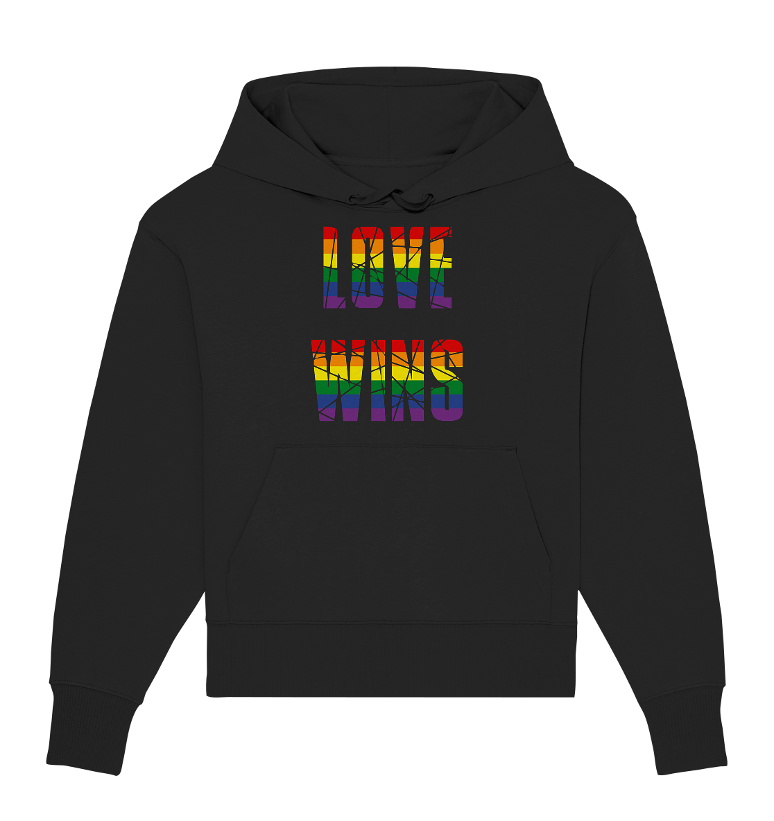 LOVE WINS in Regenbogen Farben - Organic Oversize Hoodie