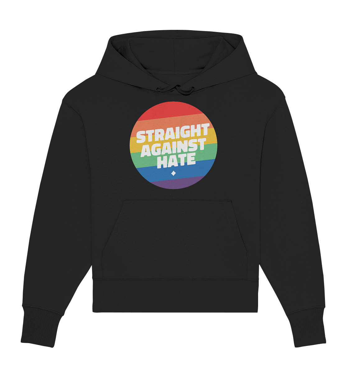 Straight Against Hate Badge - Organic Oversize Hoodie