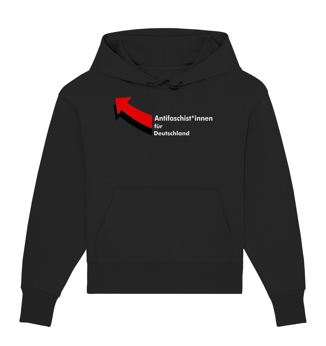 Antifaschist*innen für Deutschland (weiße Schrift) - Organic Oversize Hoodie