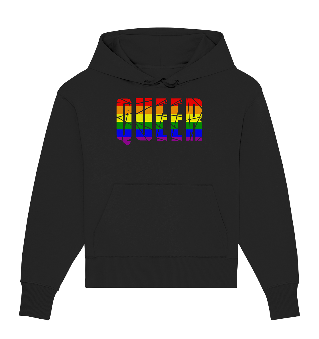 QUEER in Regenbogen Farben - Organic Oversize Hoodie