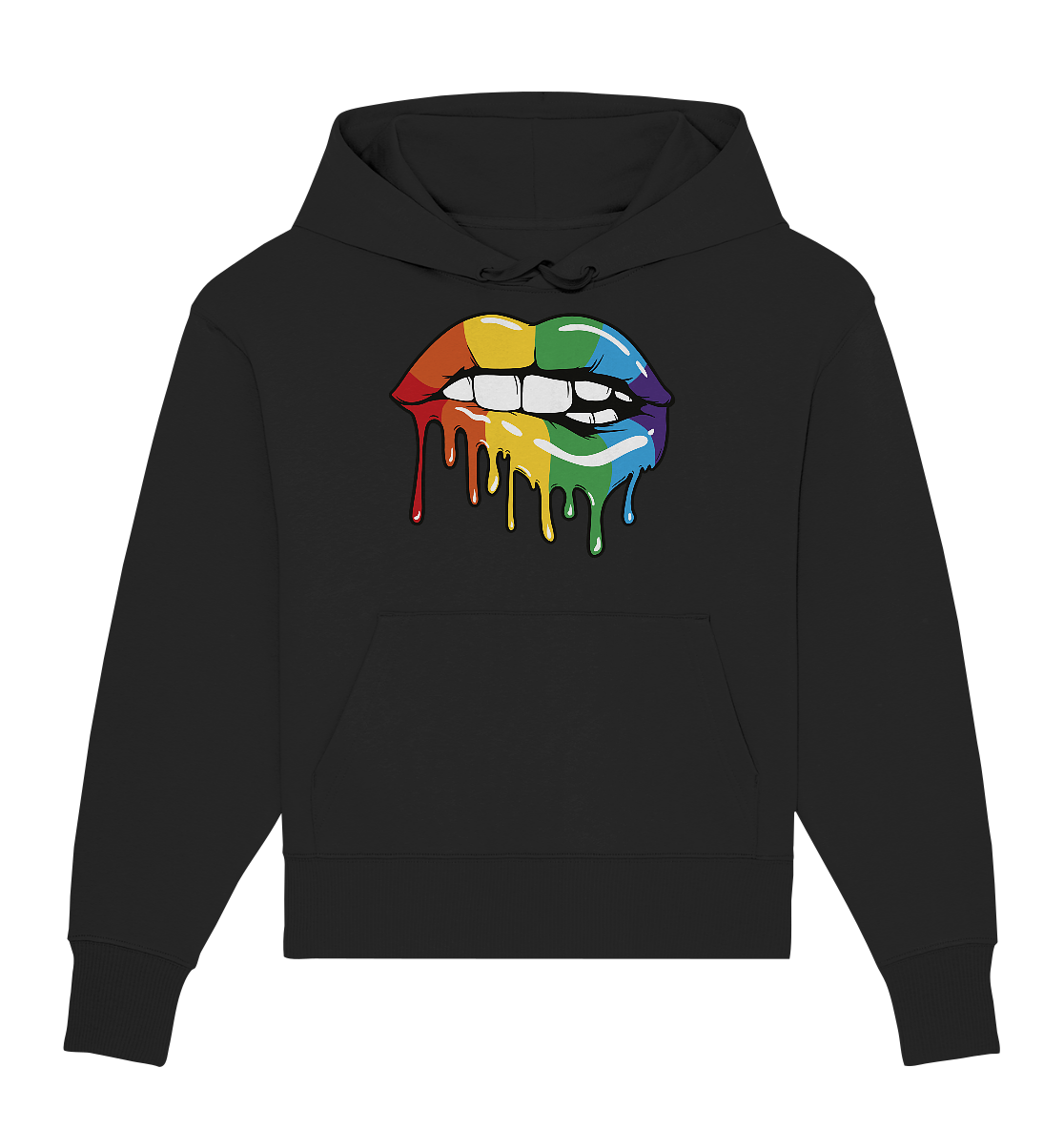 Regenbogen Lippen - Organic Oversize Hoodie