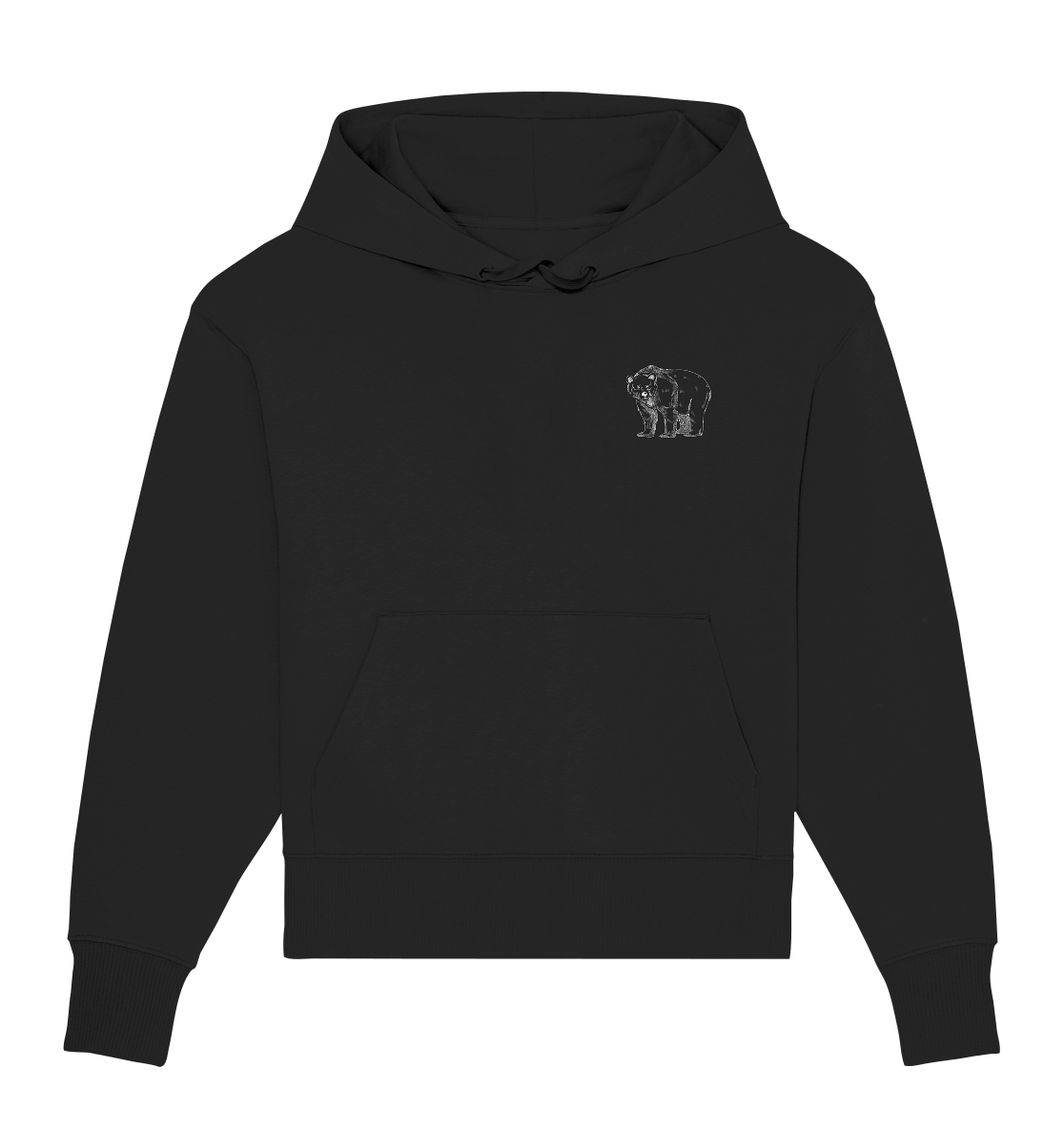 Team Bär Backprint (weiß) - Organic Oversize Hoodie