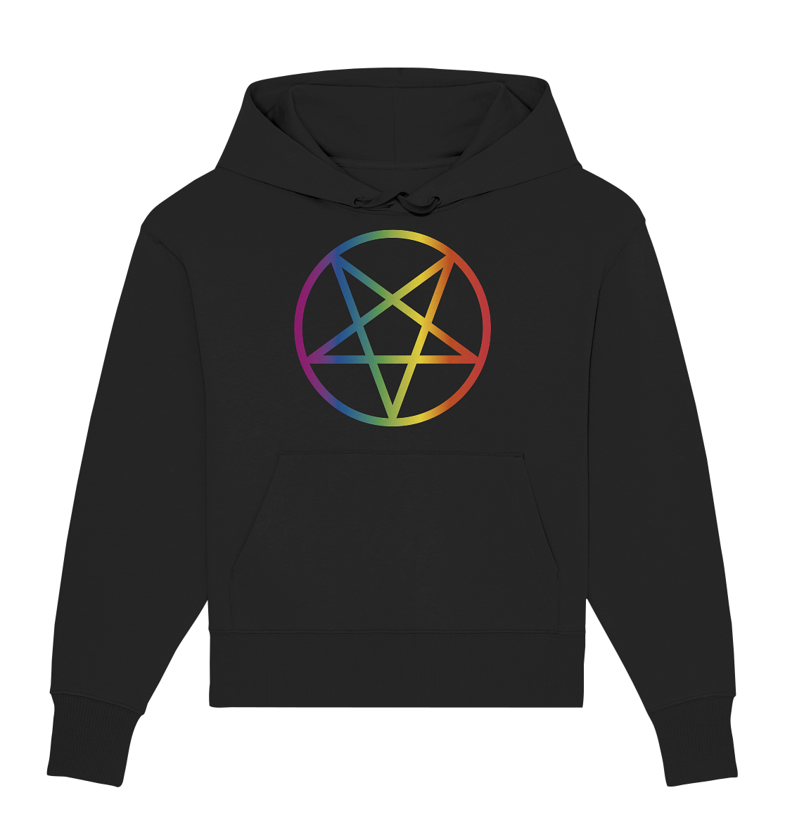 Regenbogen Pentagramm - Organic Oversize Hoodie