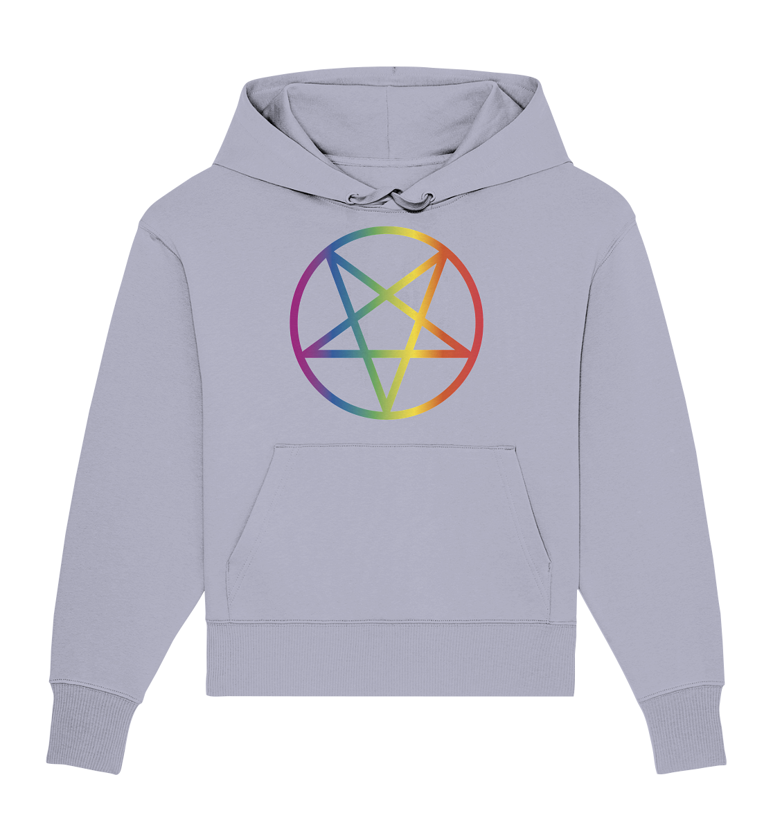 Regenbogen Pentagramm - Organic Oversize Hoodie