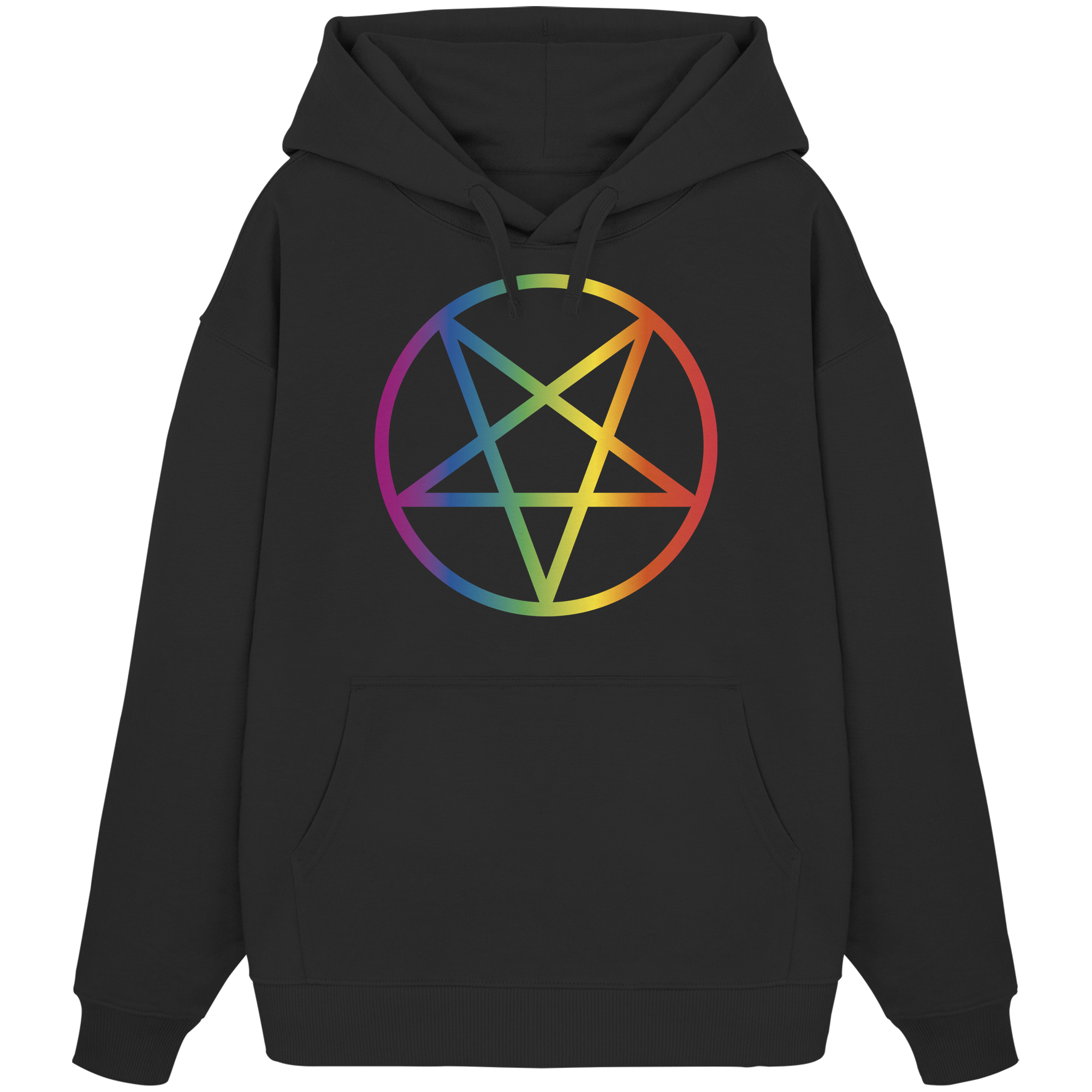 Regenbogen Pentagramm - Organic Oversize Hoodie