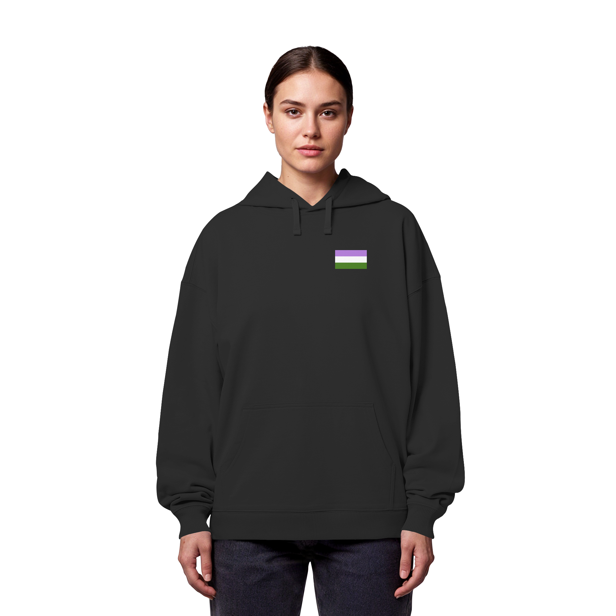 Genderqueer Pride Flag - Organic Oversize Hoodie