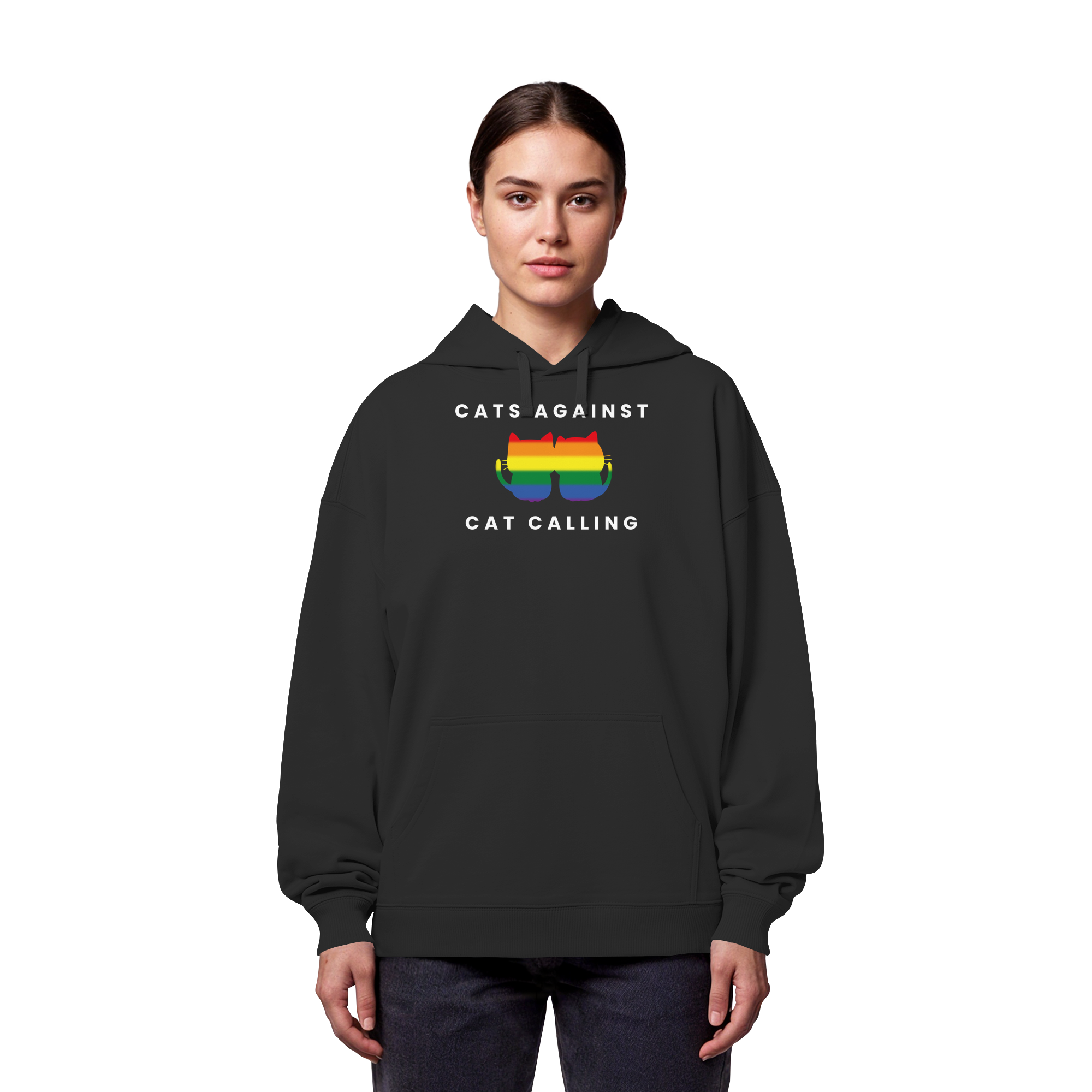Cats Against Catcalling "Rainbow Edition" - Organic Oversize Hoodie