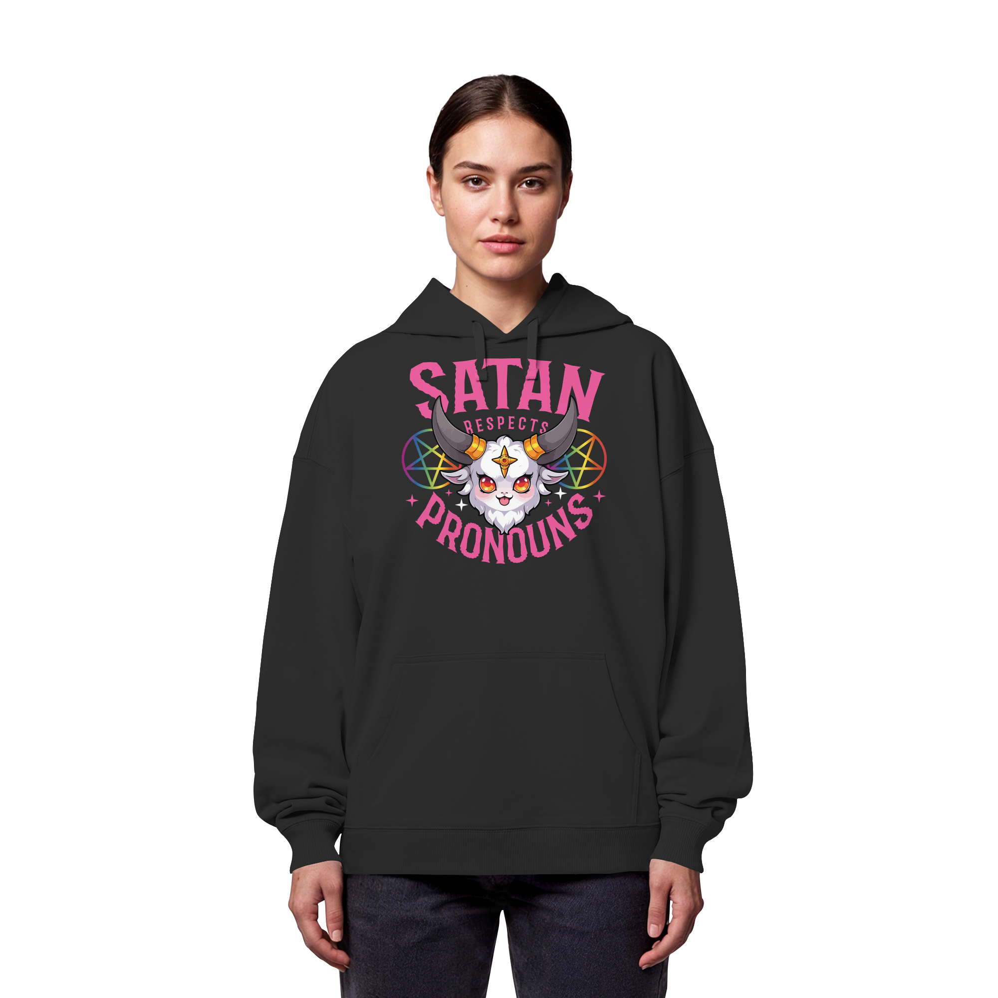 Satan Respects Pronouns - Organic Oversize Hoodie