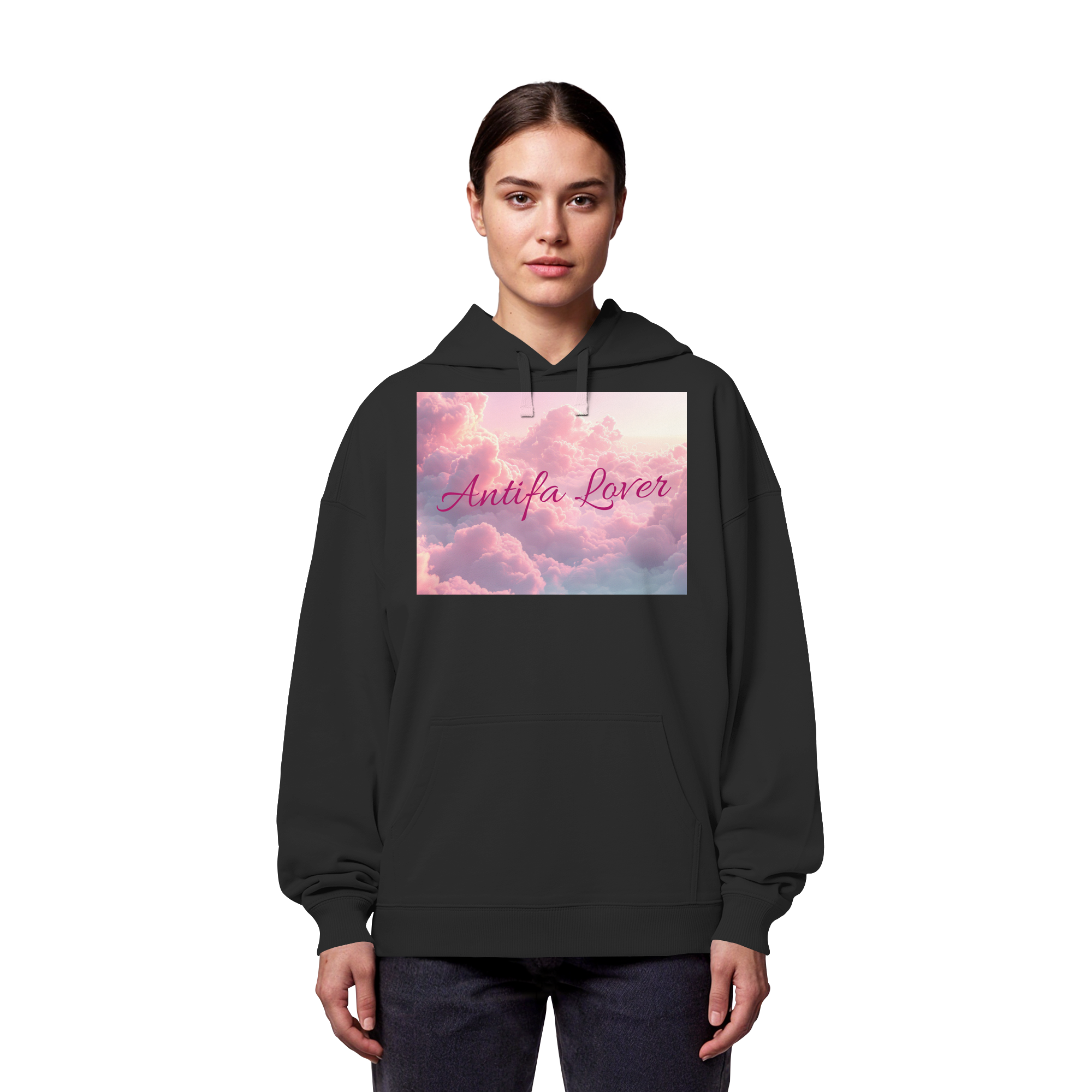 Antifa Lover Backprint - Organic Oversize Hoodie