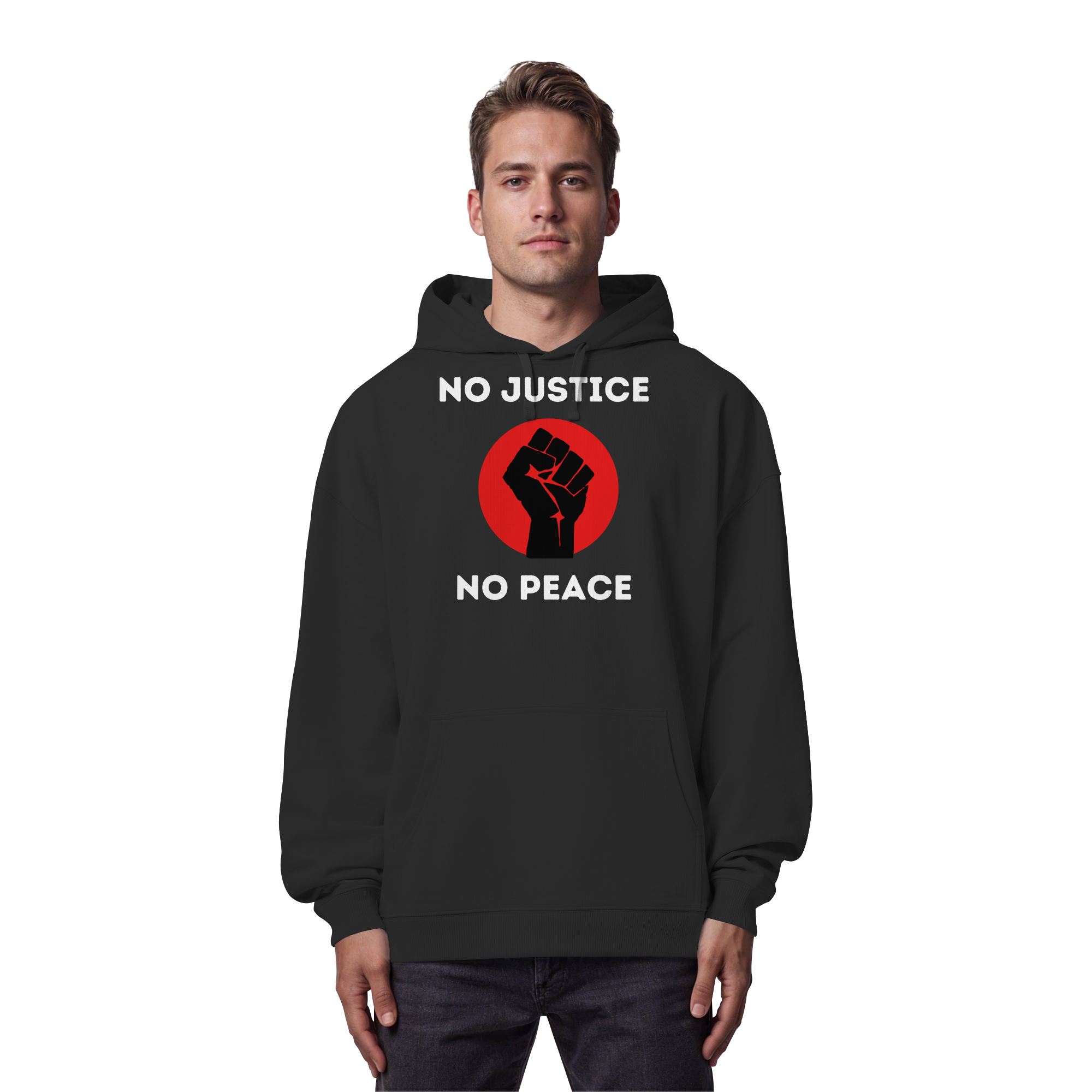 No Justice No Peace "Raised Fist Edition" - Organic Oversize Hoodie