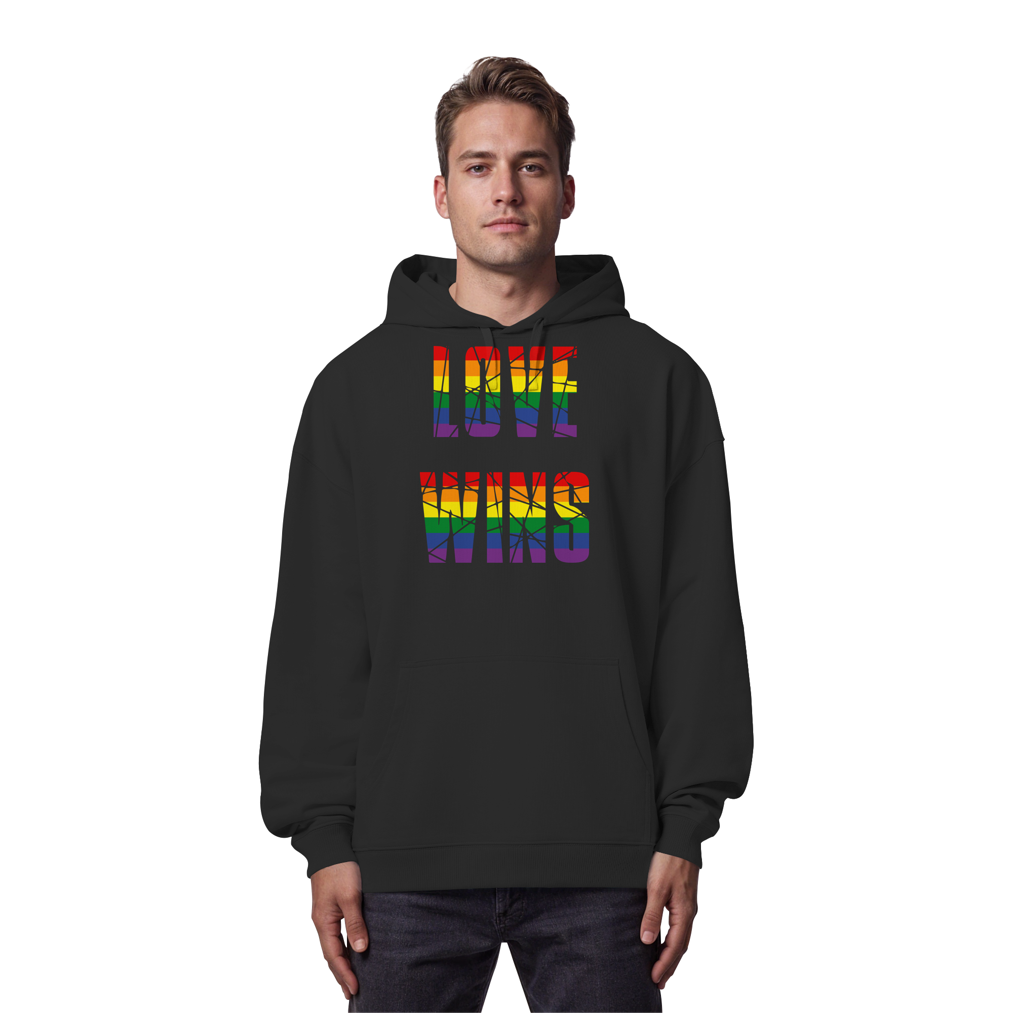 LOVE WINS in Regenbogen Farben - Organic Oversize Hoodie