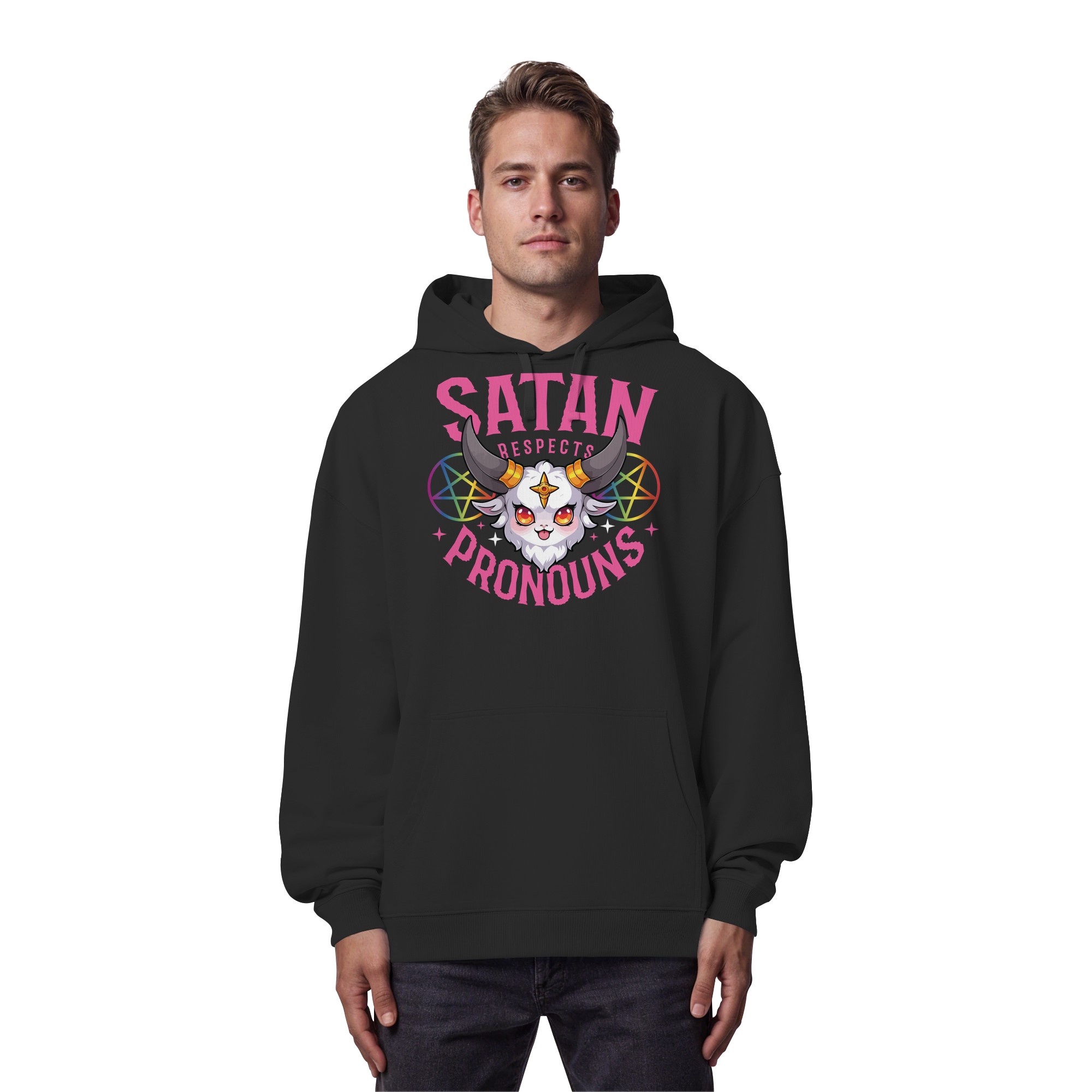 Satan Respects Pronouns - Organic Oversize Hoodie