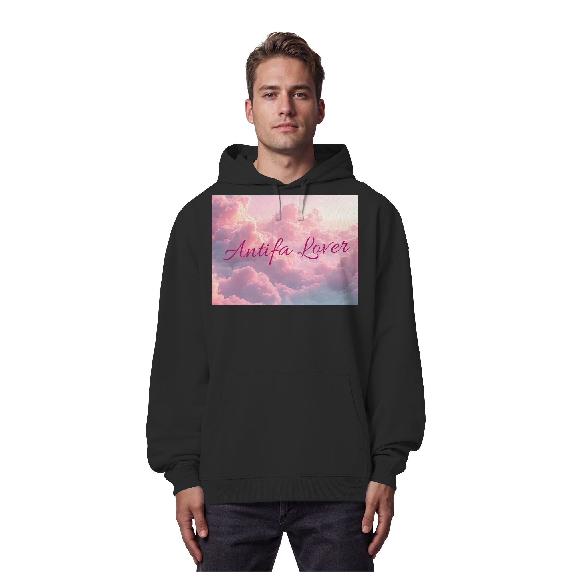 Antifa Lover Backprint - Organic Oversize Hoodie