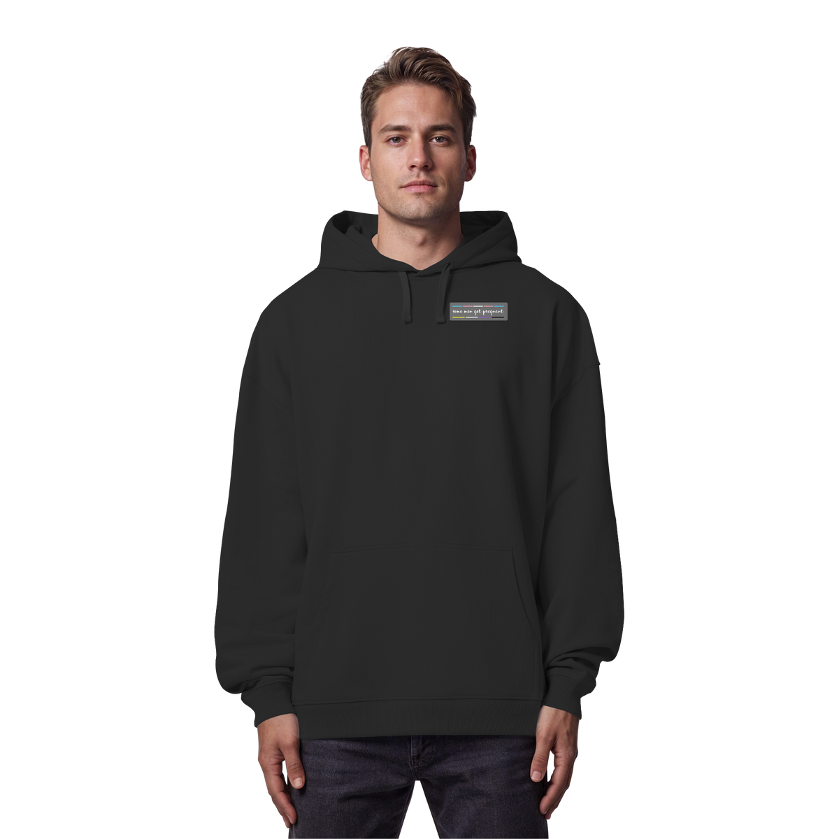some men get pregnant "Trans Stripes Edition" - Organic Oversize Hoodie