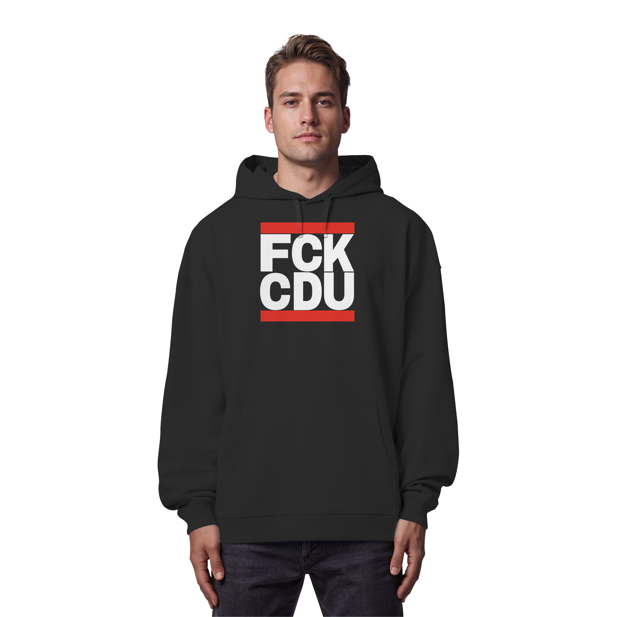 FCK CDU (weiße Schrift) - Organic Oversize Hoodie