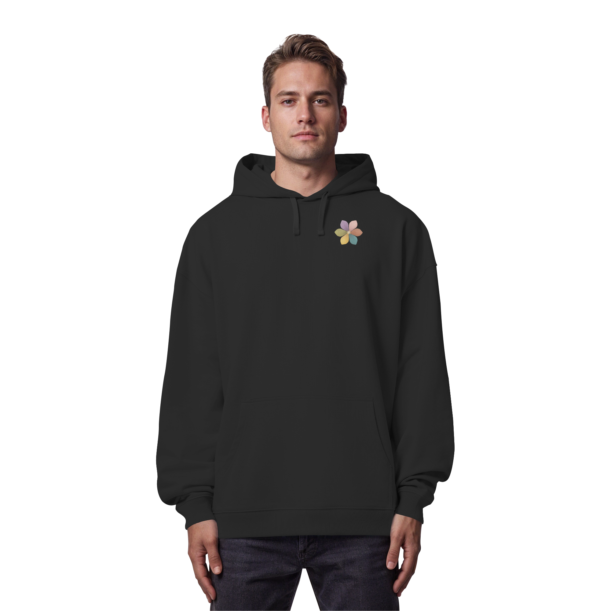 Ich sorge gut für mich "Achtsamkeitsblüte Edition" Backprint - Organic Oversize Hoodie