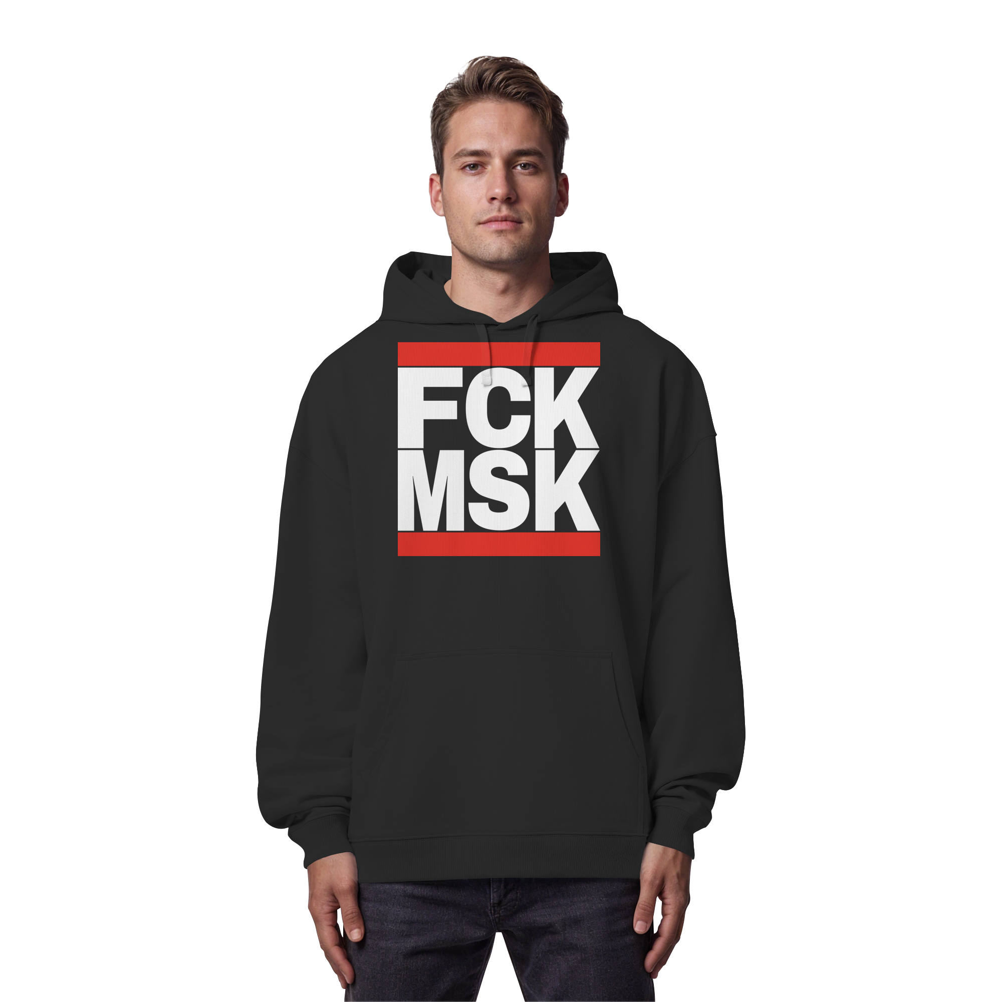 FCK MSK (weiße Schrift) - Organic Oversize Hoodie