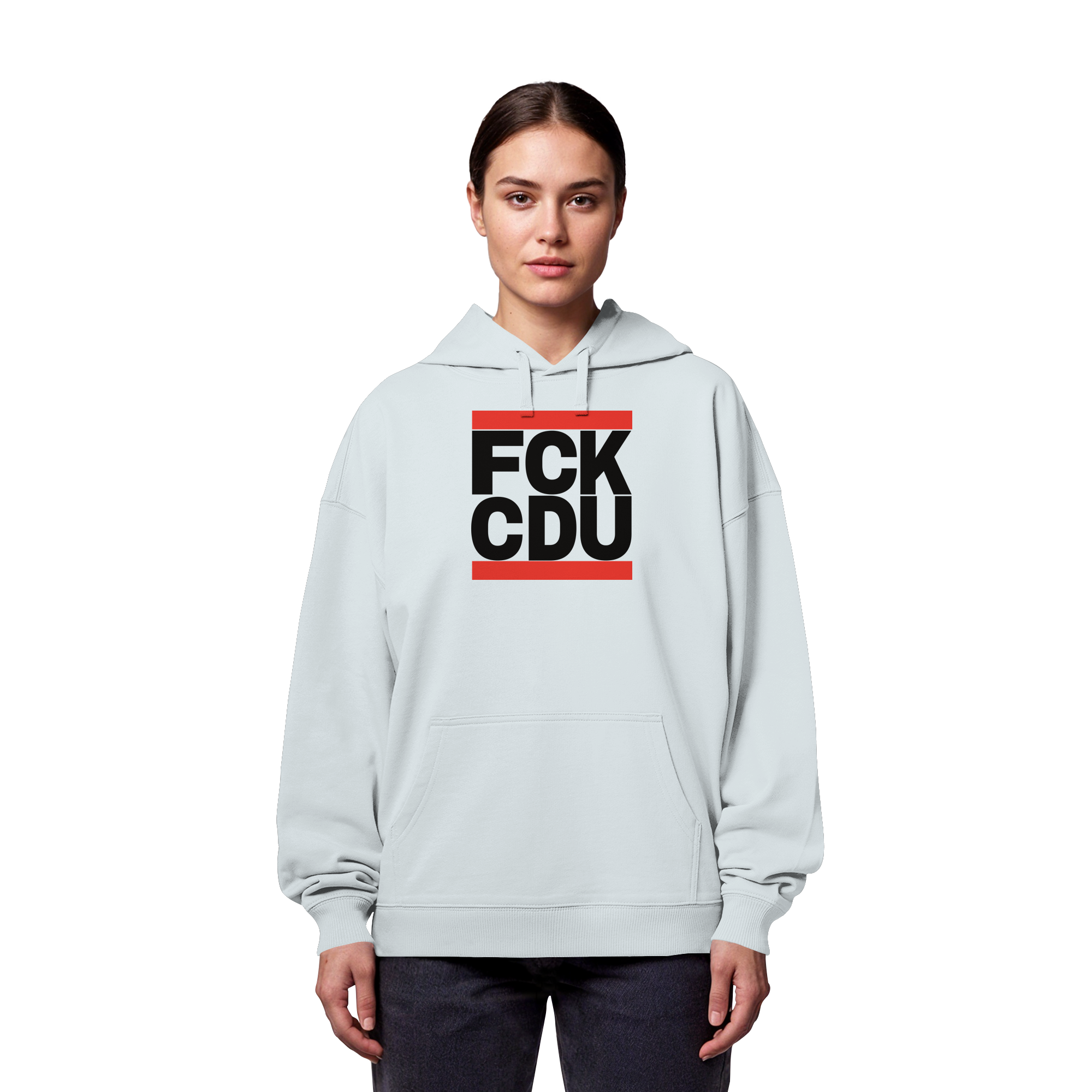 FCK CDU (schwarze Schrift) - Organic Oversize Hoodie