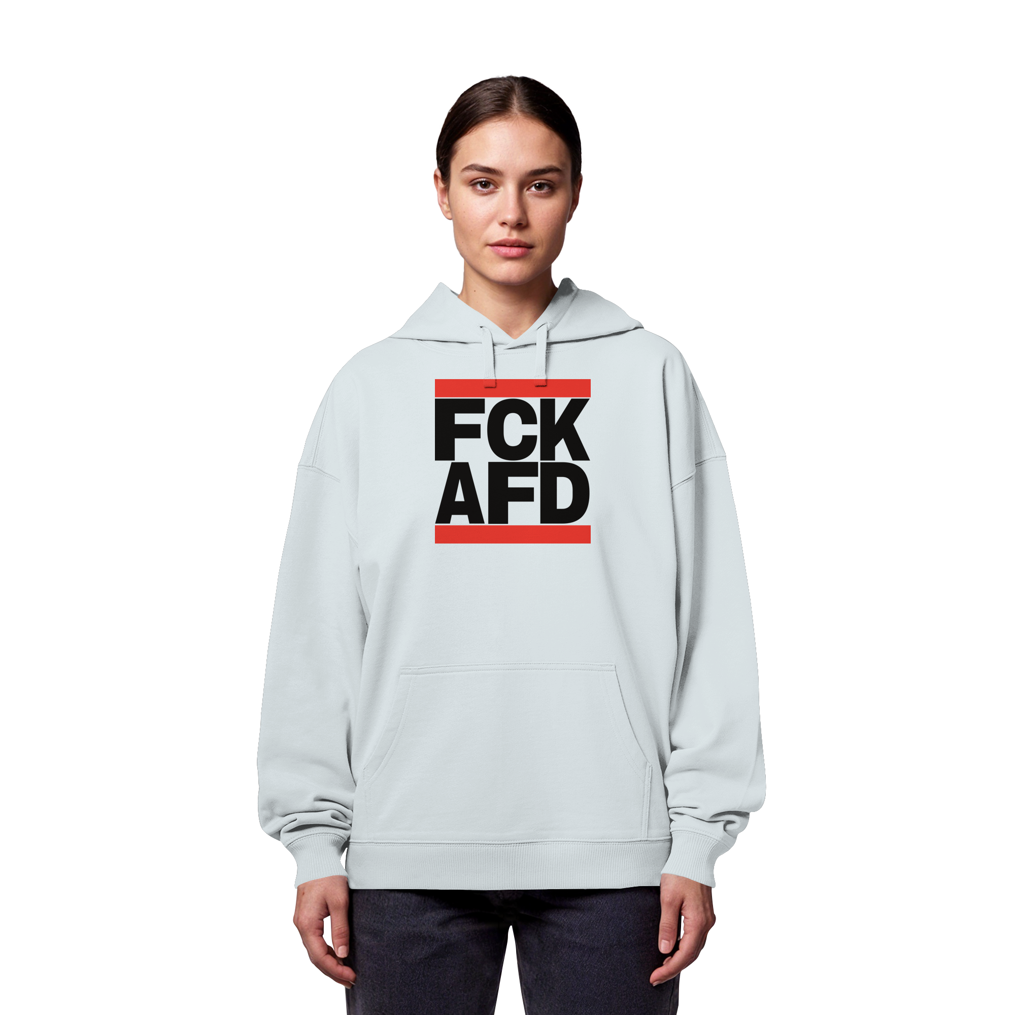 FCK AFD (schwarze Schrift) - Organic Oversize Hoodie