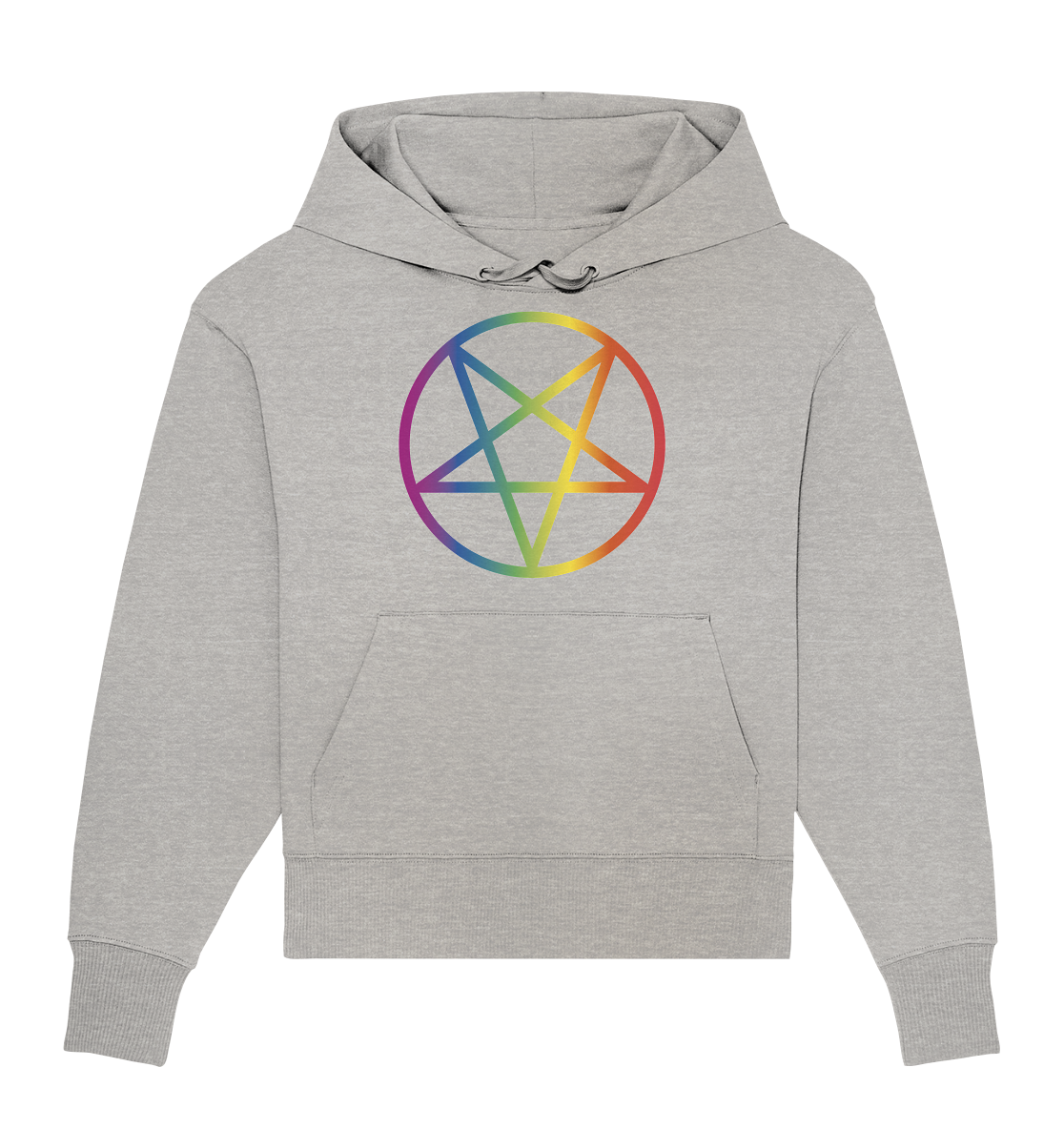 Regenbogen Pentagramm - Organic Oversize Hoodie