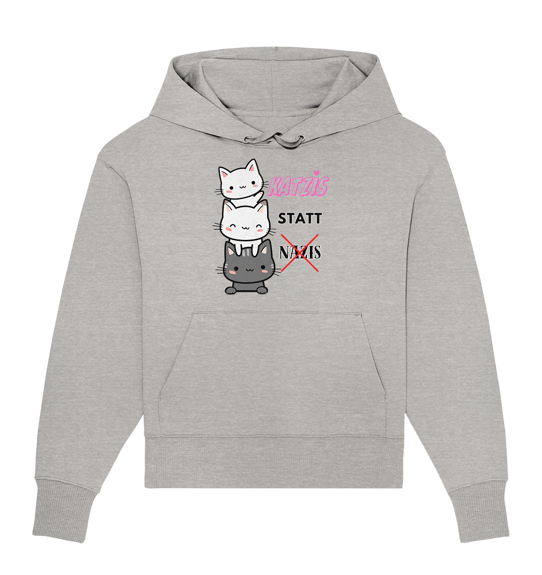 Katzis statt Nazis - Organic Oversize Hoodie