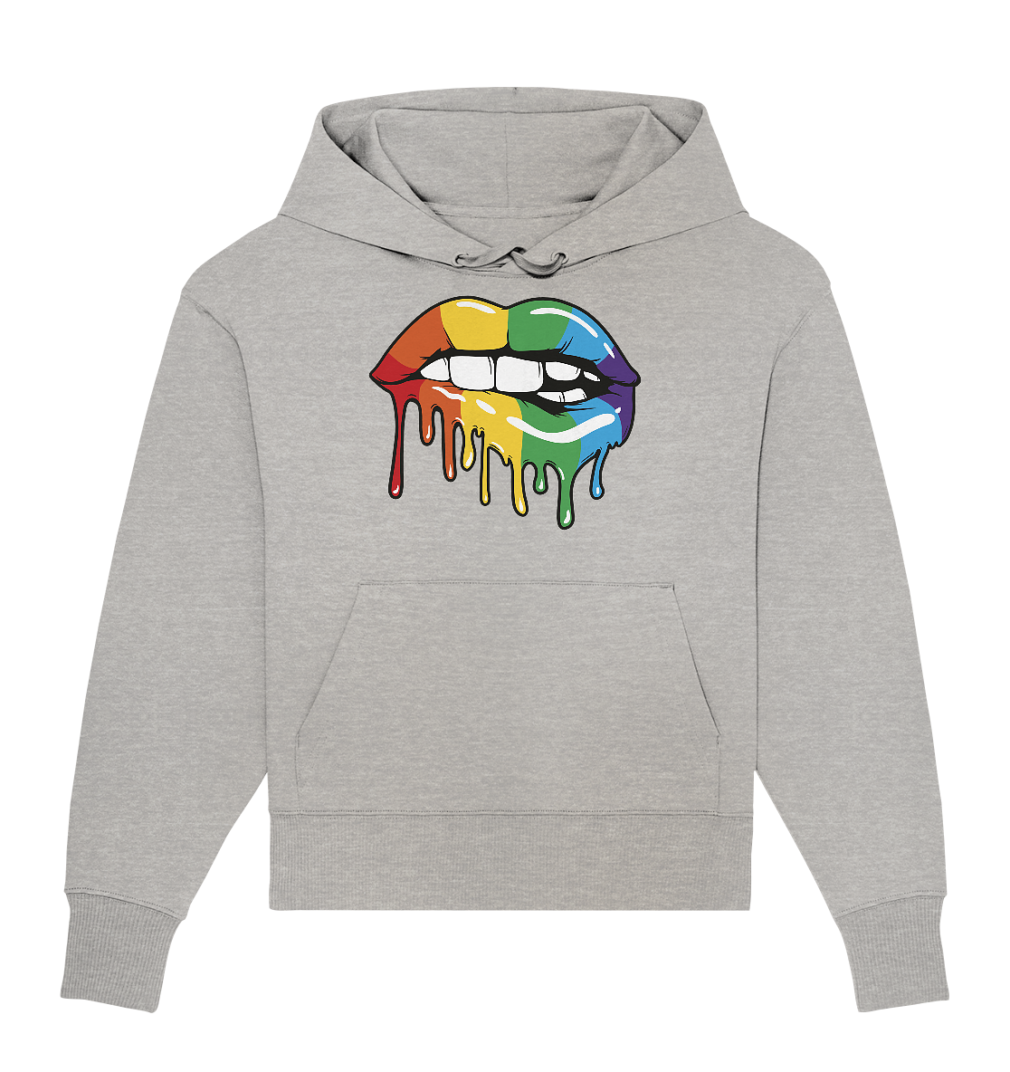 Regenbogen Lippen - Organic Oversize Hoodie