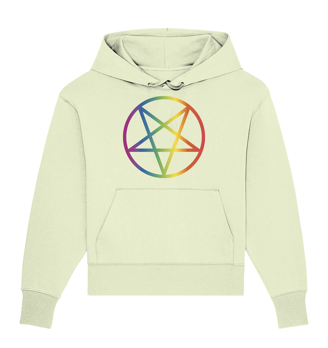 Regenbogen Pentagramm - Organic Oversize Hoodie