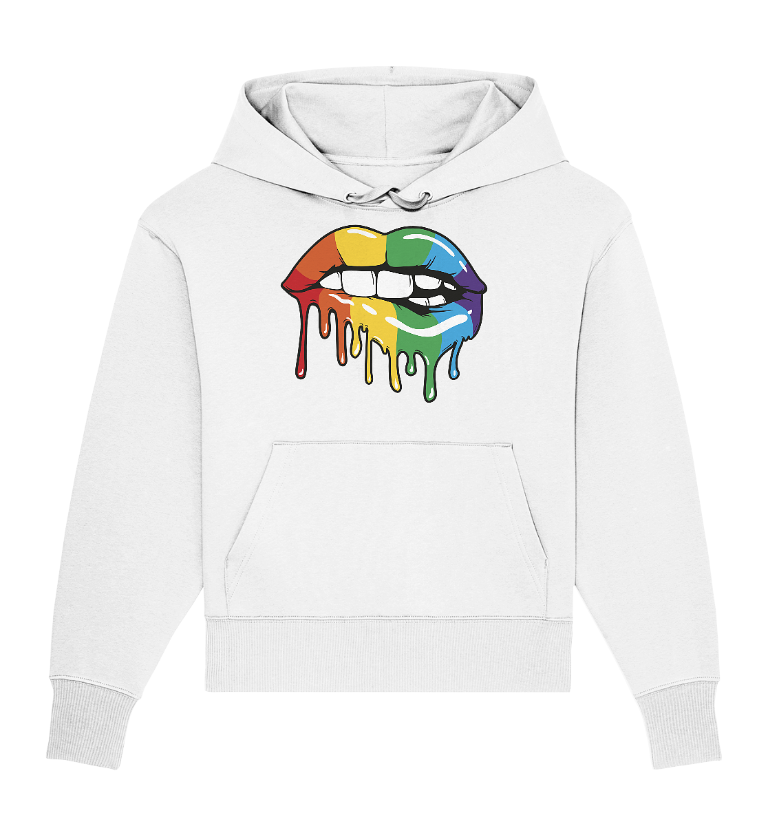 Regenbogen Lippen - Organic Oversize Hoodie