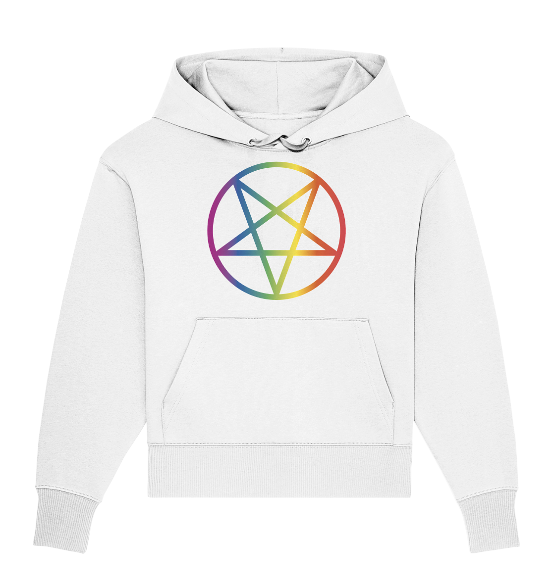 Regenbogen Pentagramm - Organic Oversize Hoodie