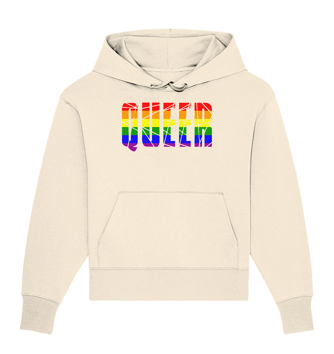 QUEER in Regenbogen Farben - Organic Oversize Hoodie