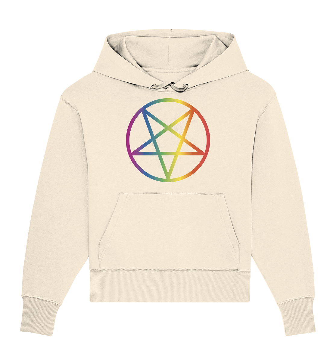 Regenbogen Pentagramm - Organic Oversize Hoodie