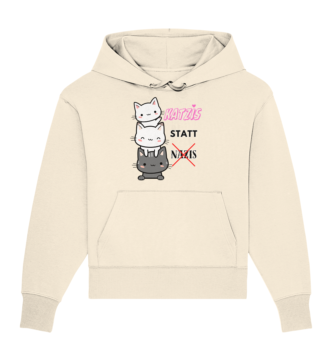 Katzis statt Nazis - Organic Oversize Hoodie