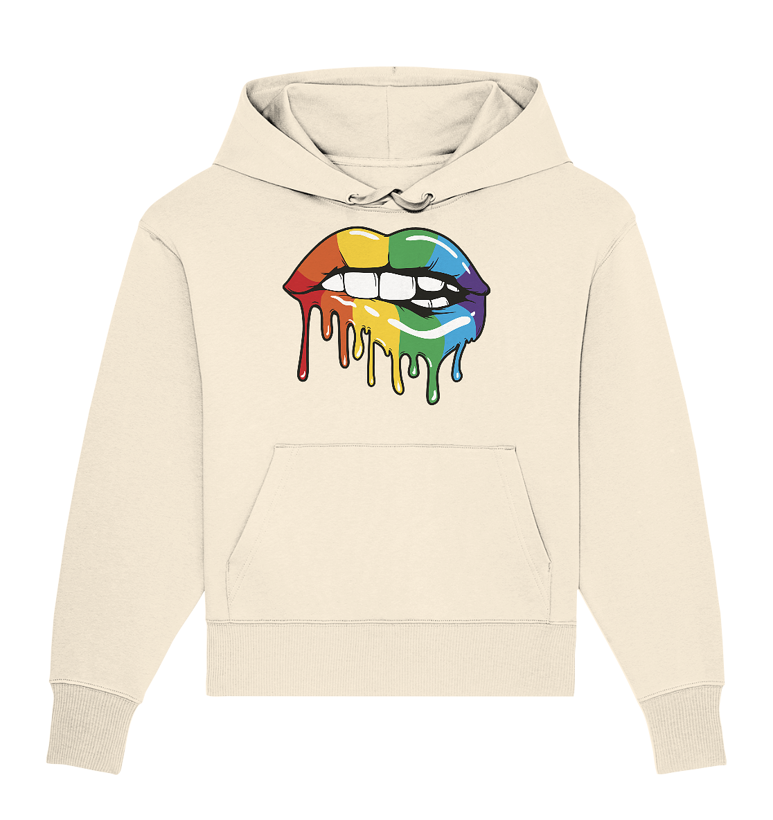 Regenbogen Lippen - Organic Oversize Hoodie