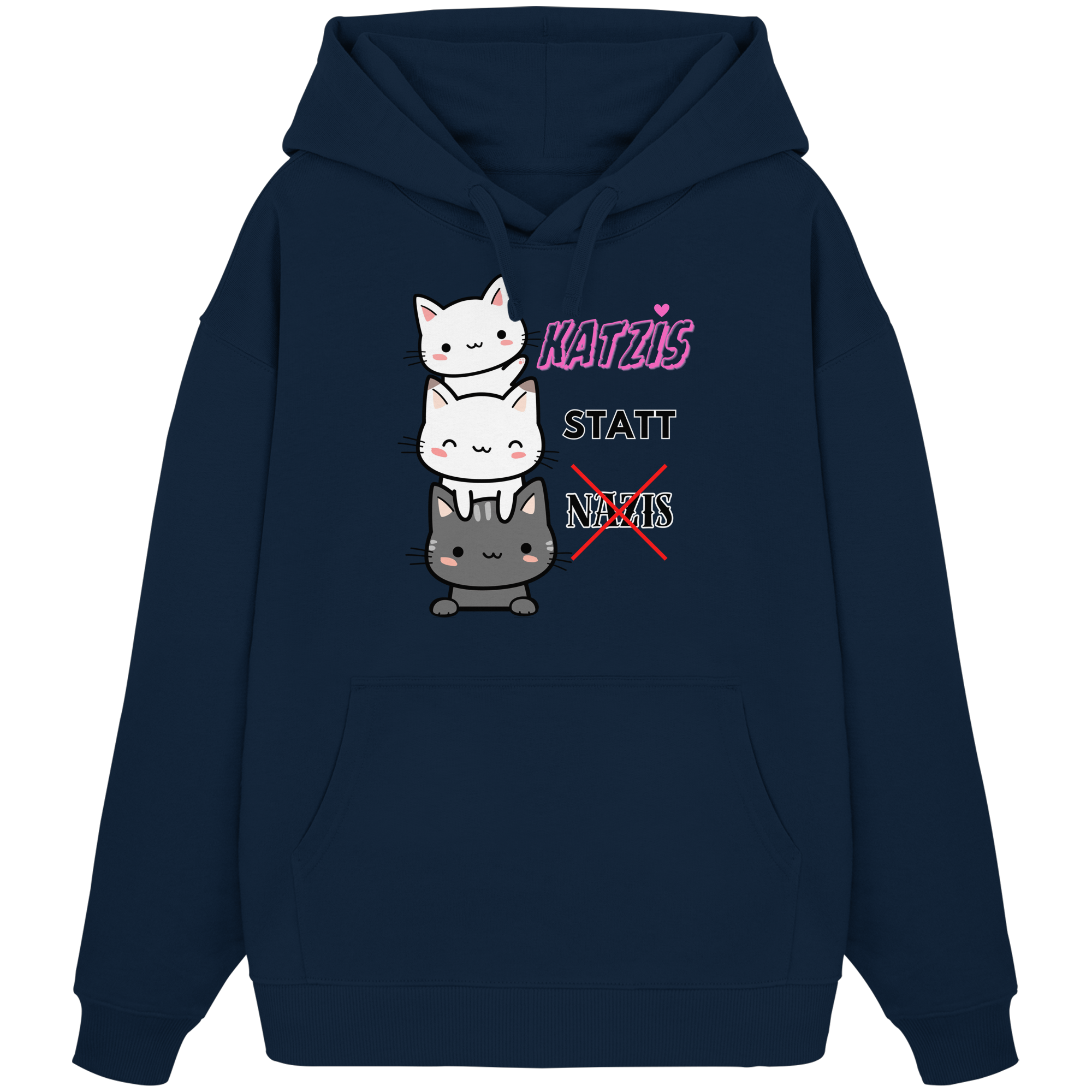 Katzis statt Nazis - Organic Oversize Hoodie