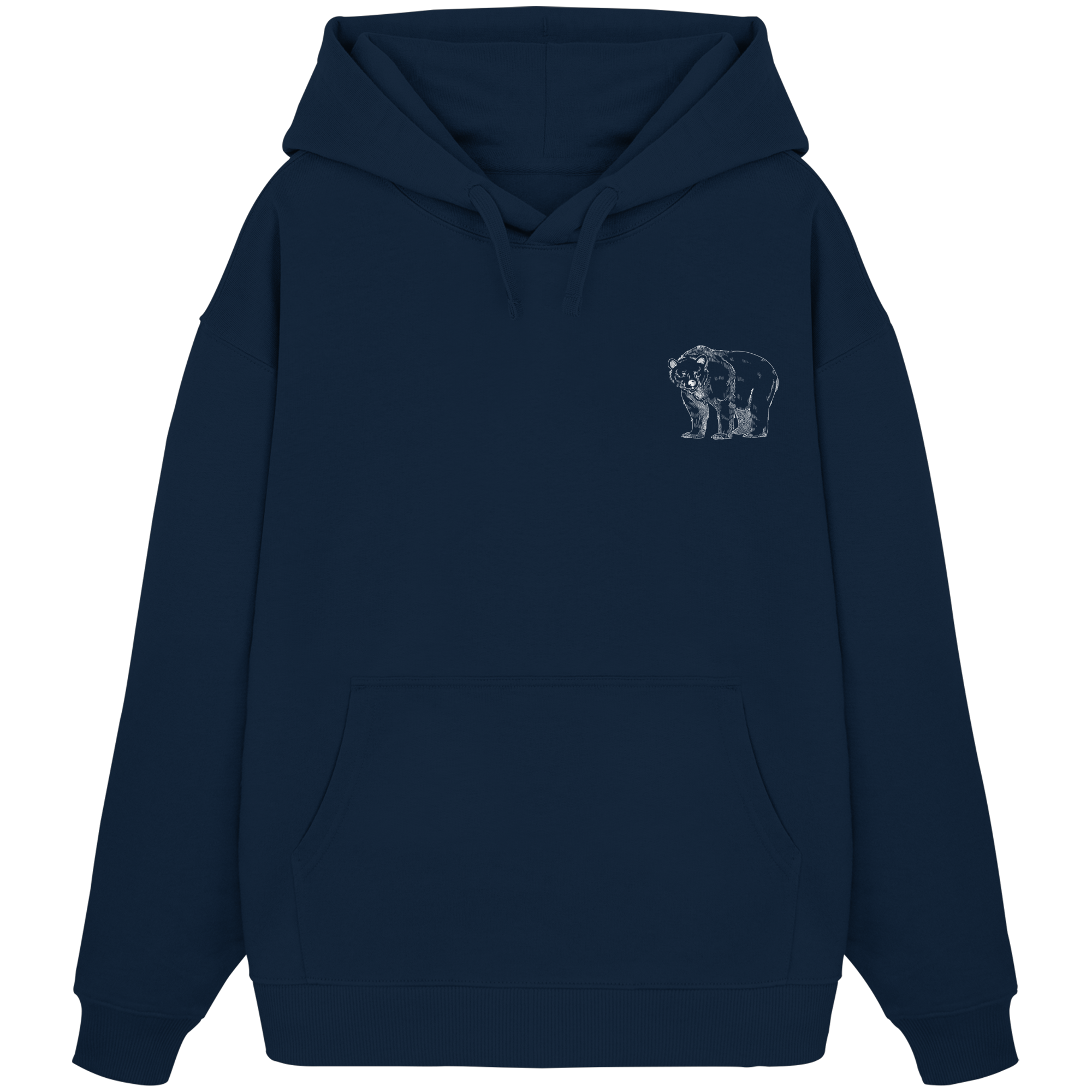 Team Bär Backprint (weiß) - Organic Oversize Hoodie