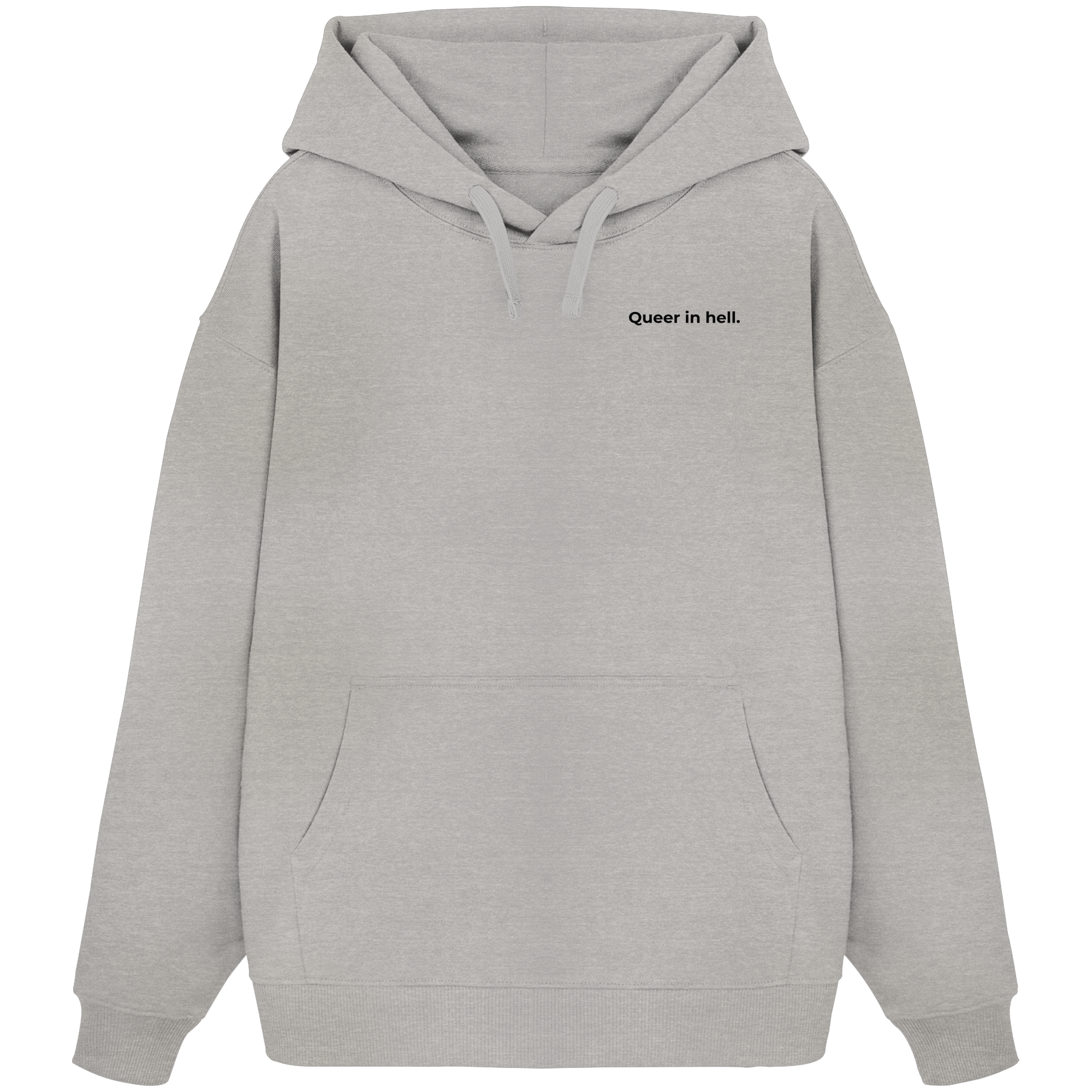 Queer in Hell '25 Backprint - Organic Oversize Hoodie