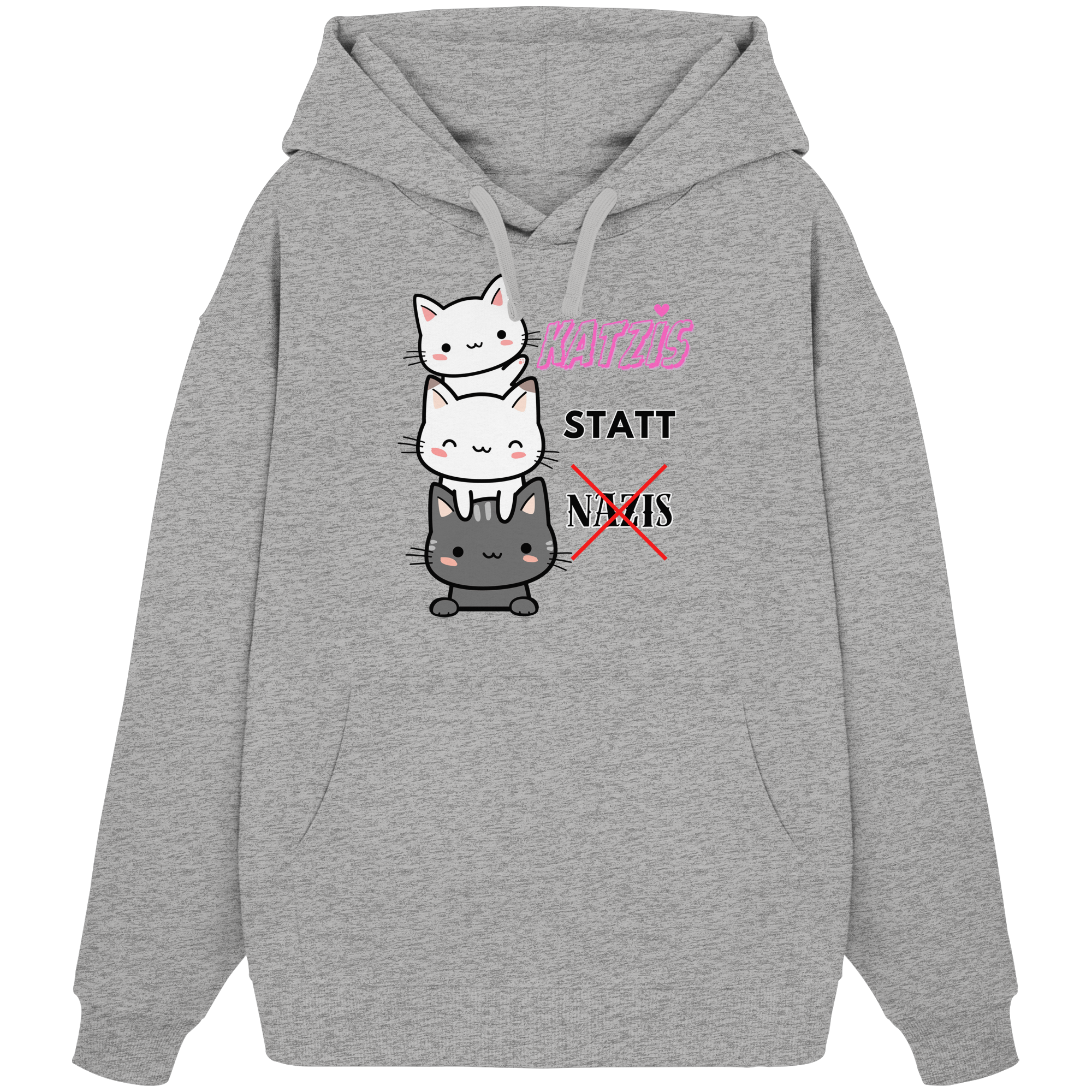 Katzis statt Nazis - Organic Oversize Hoodie