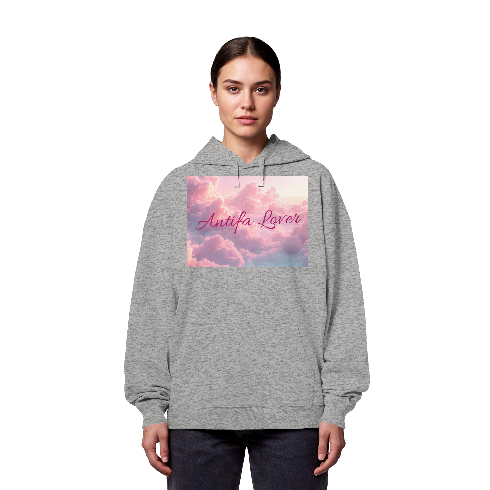 Antifa Lover Backprint - Organic Oversize Hoodie