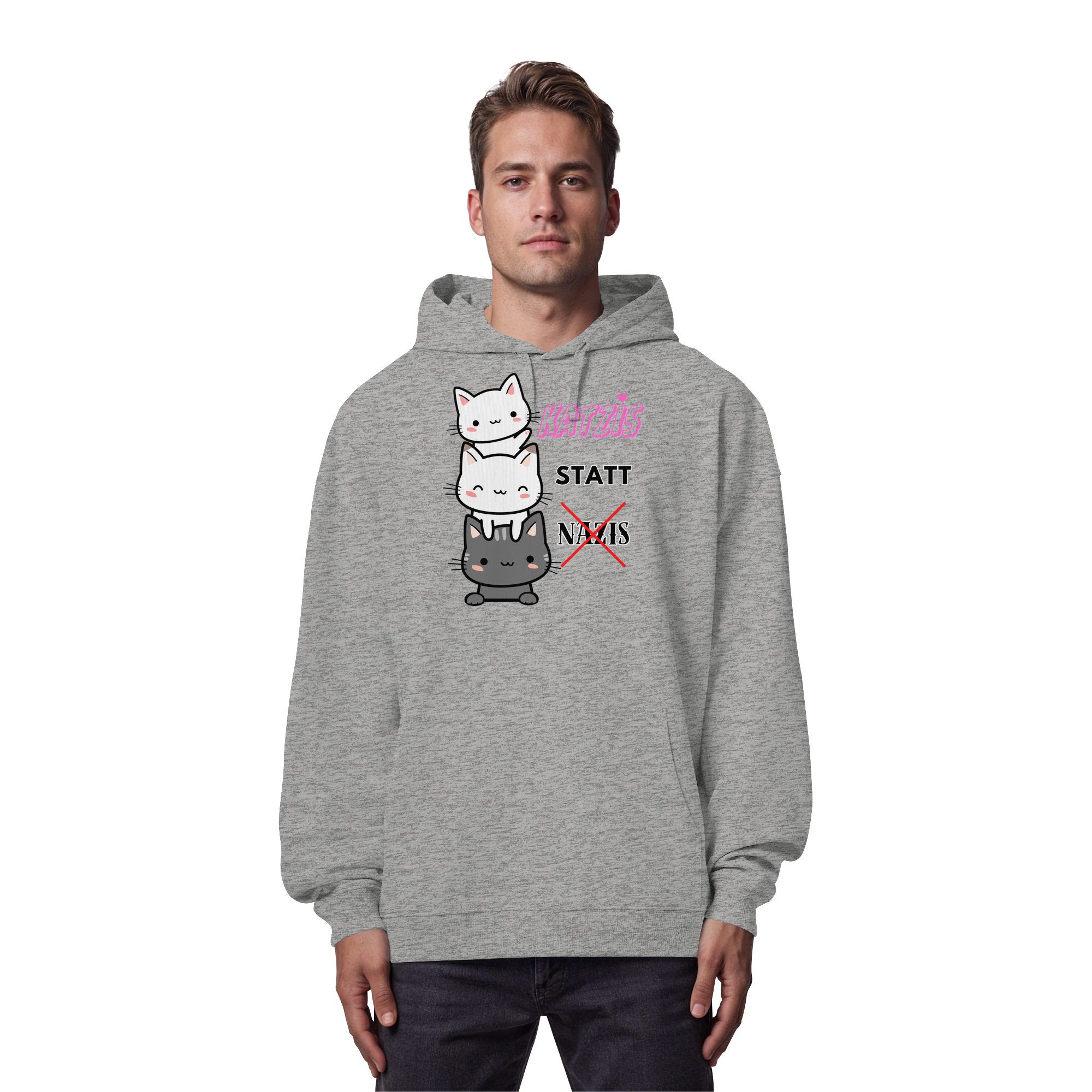 Katzis statt Nazis - Organic Oversize Hoodie