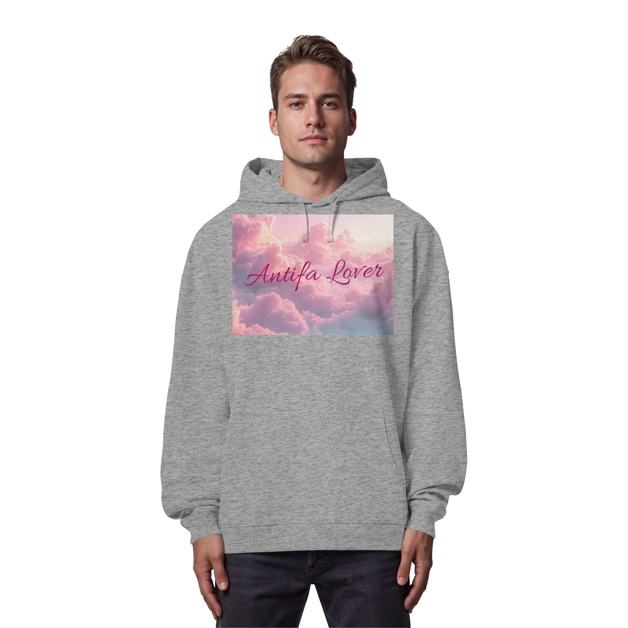 Antifa Lover Backprint - Organic Oversize Hoodie