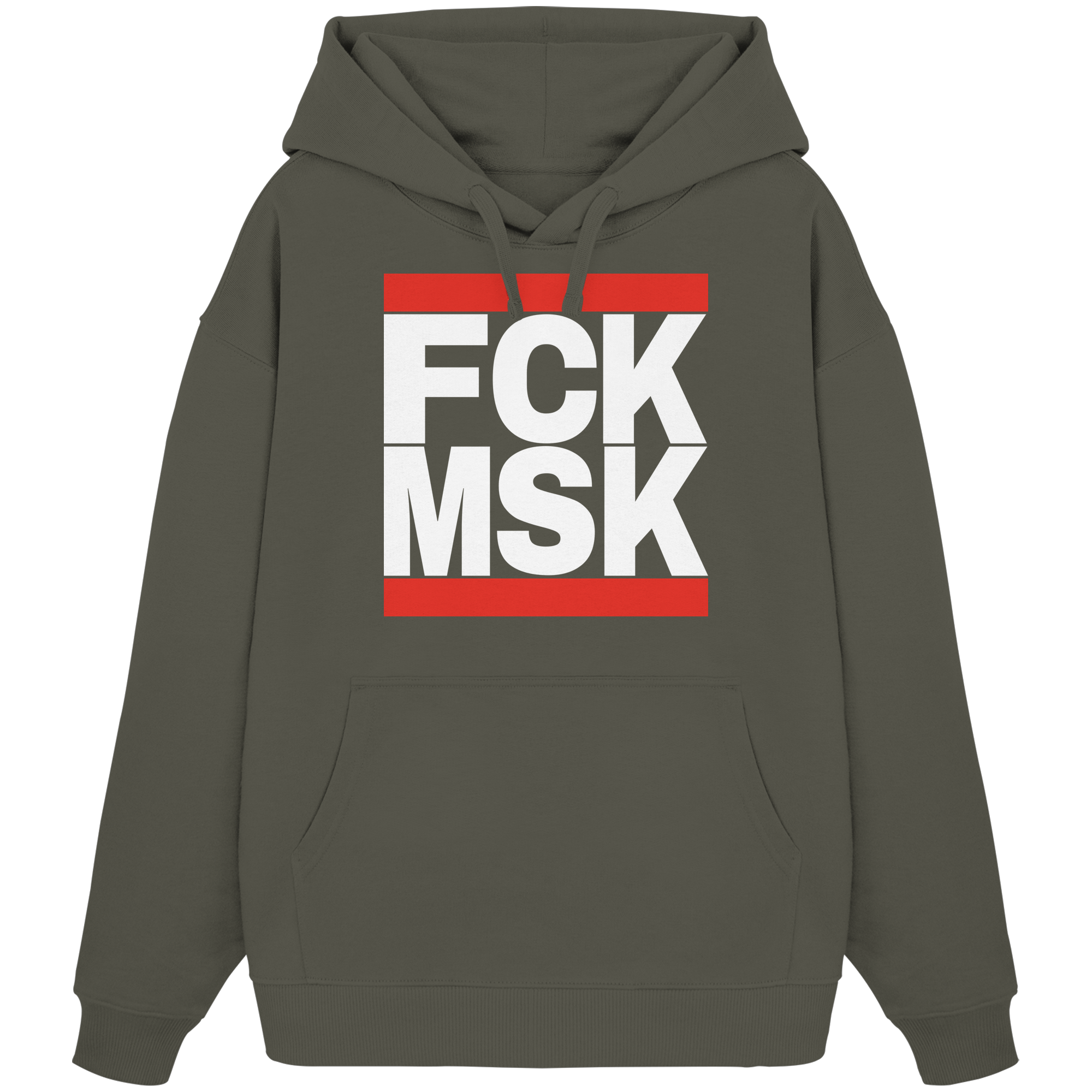 FCK MSK (weiße Schrift) - Organic Oversize Hoodie